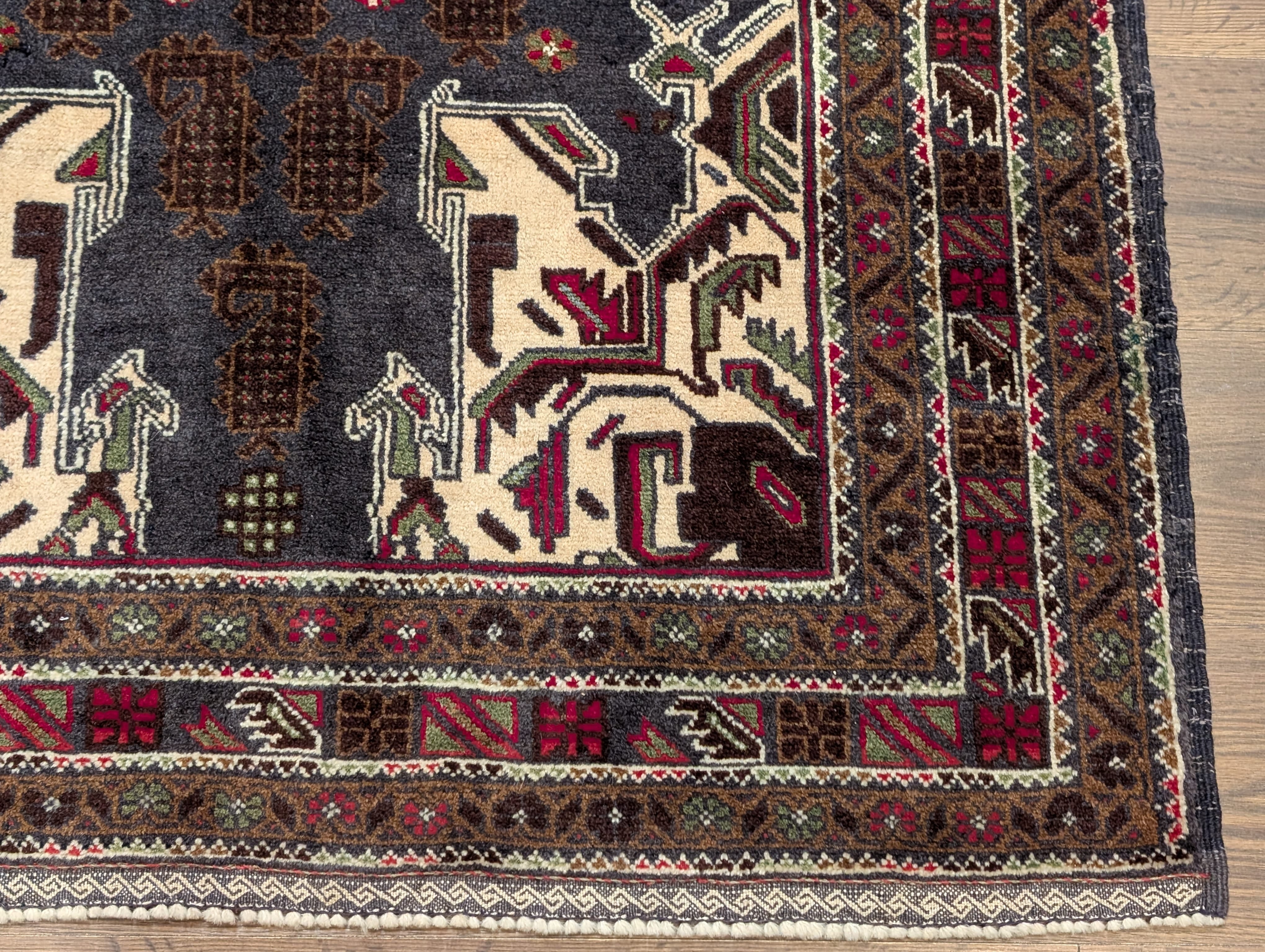 Afghan Baluch Rug 3.9 x 6.6, Tribal Handmade Wool Carpet - Jewel Rugs