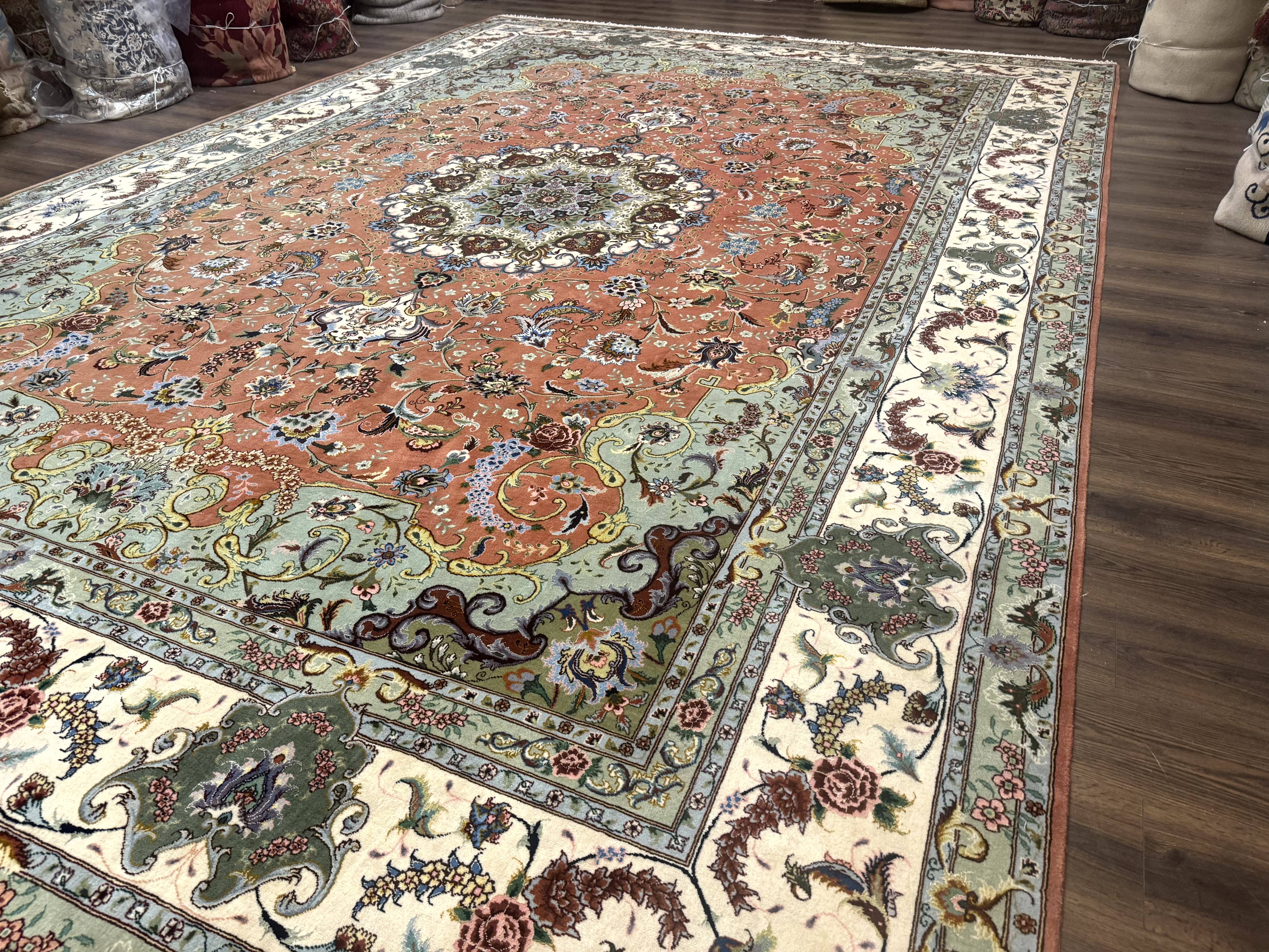 Palace Size Persian Tabriz Rug 12x17, Medallion Carpet, Fine 250 KPSI, Stunning - Jewel Rugs