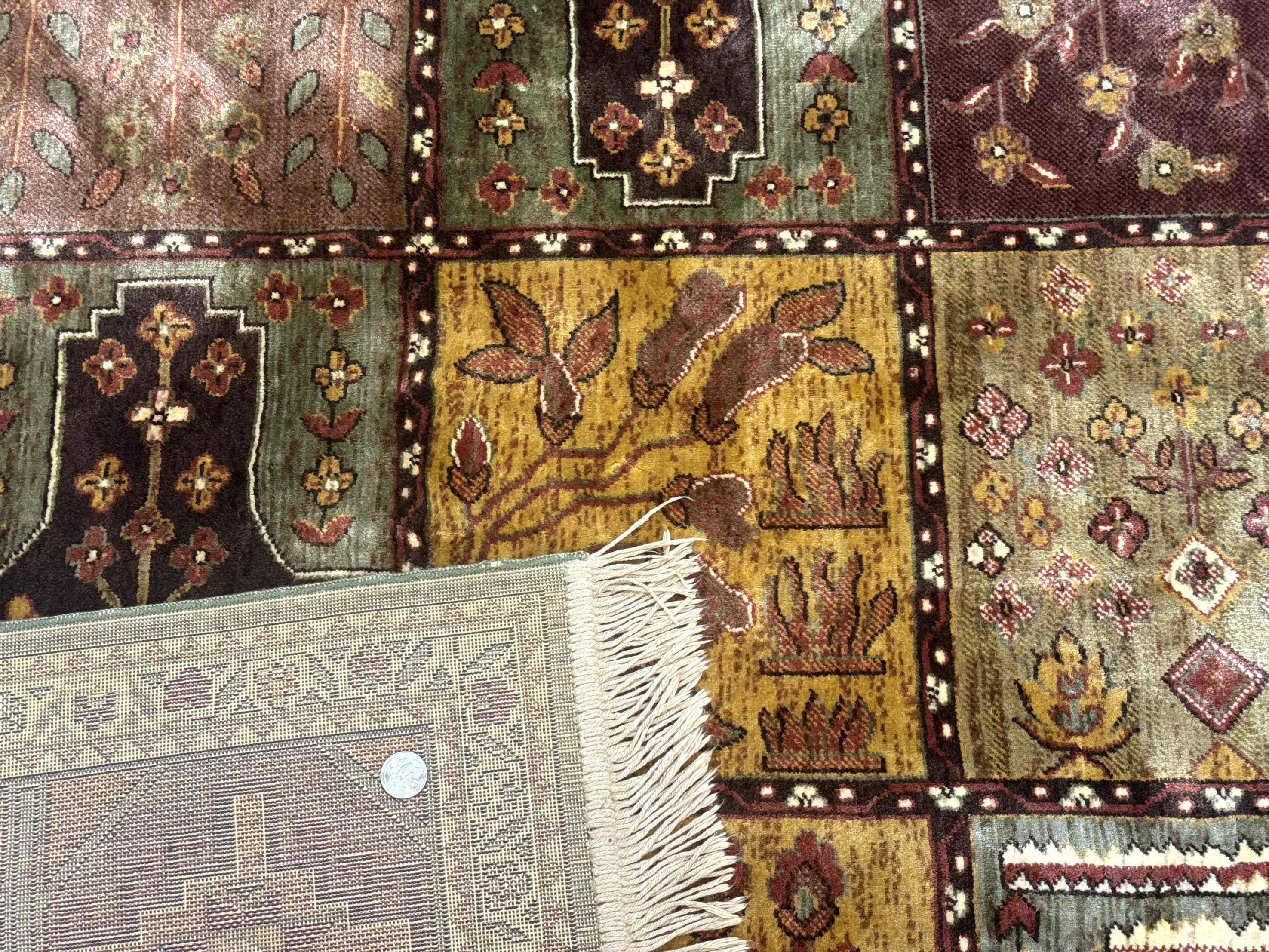 Panel Design Rug 8 x 10.6, Oriental Carpet, Belgium Power Loomed Rug - Jewel Rugs