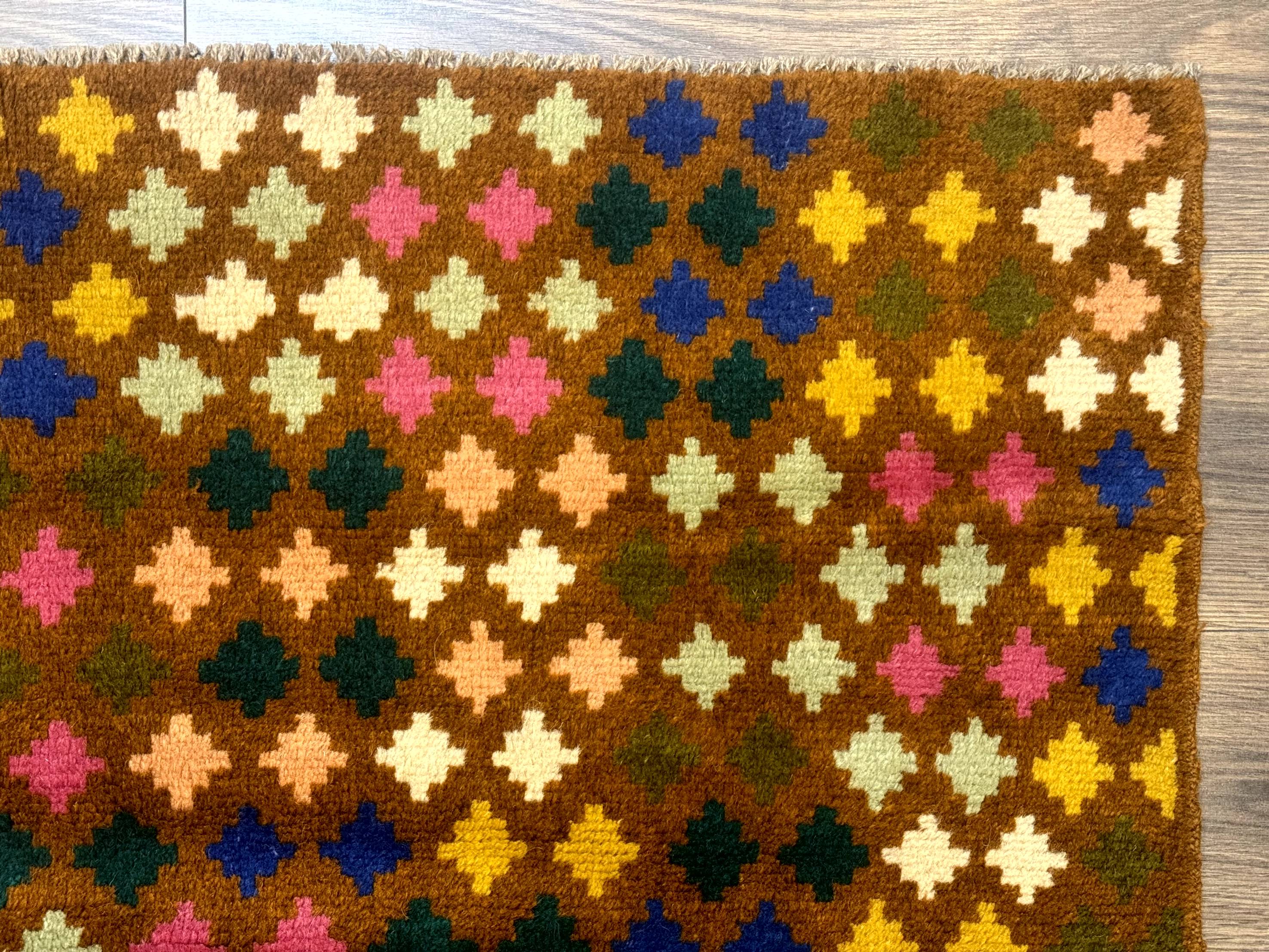 Afghan Balouch Rug 3x5, Multicolor, Vintage, Wool, Handmade - Jewel Rugs