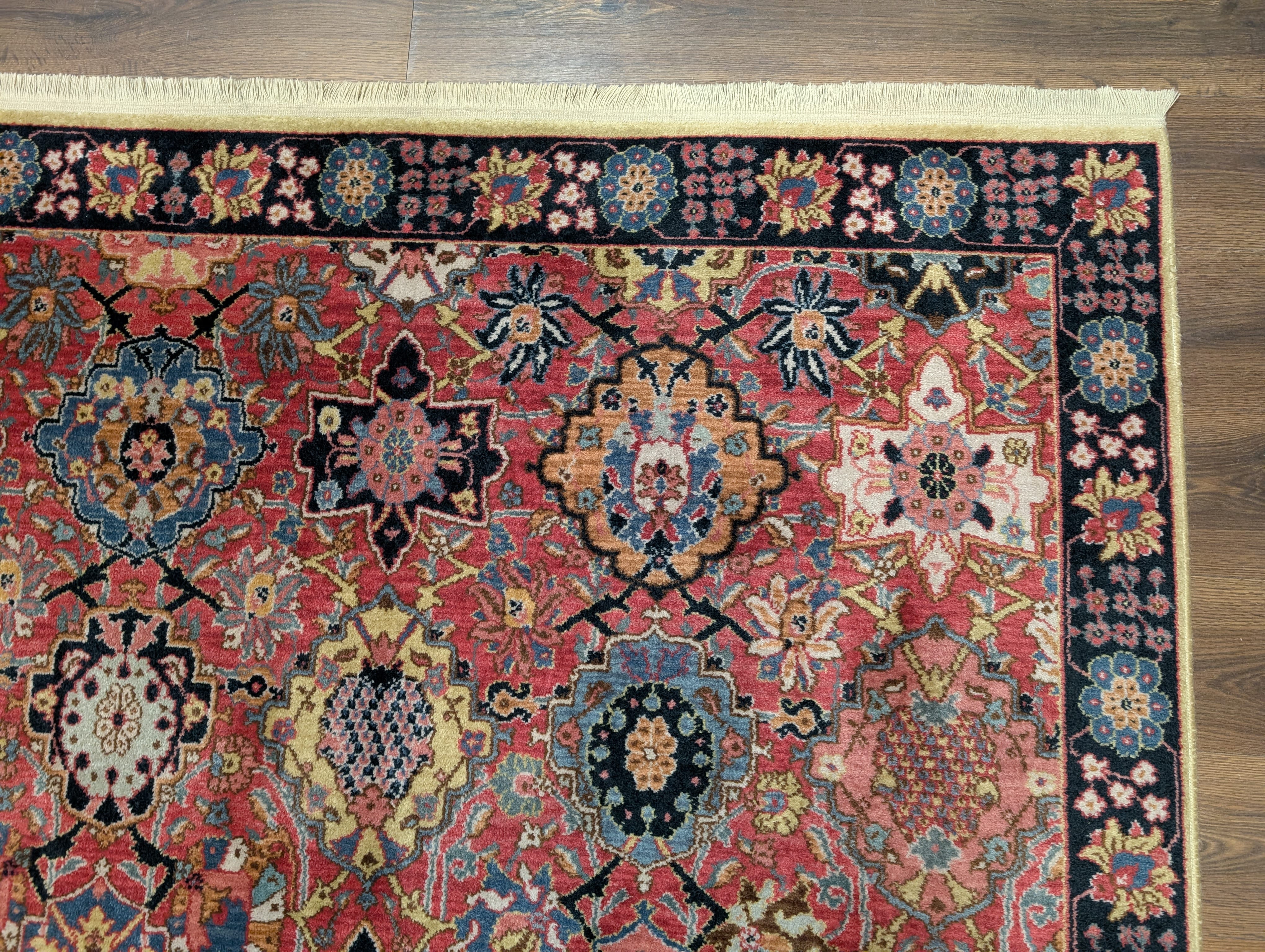 Karastan Rug 8.3 x 11.7, Williamsburg Kerman Vase #557, Wool, Vintage - Jewel Rugs
