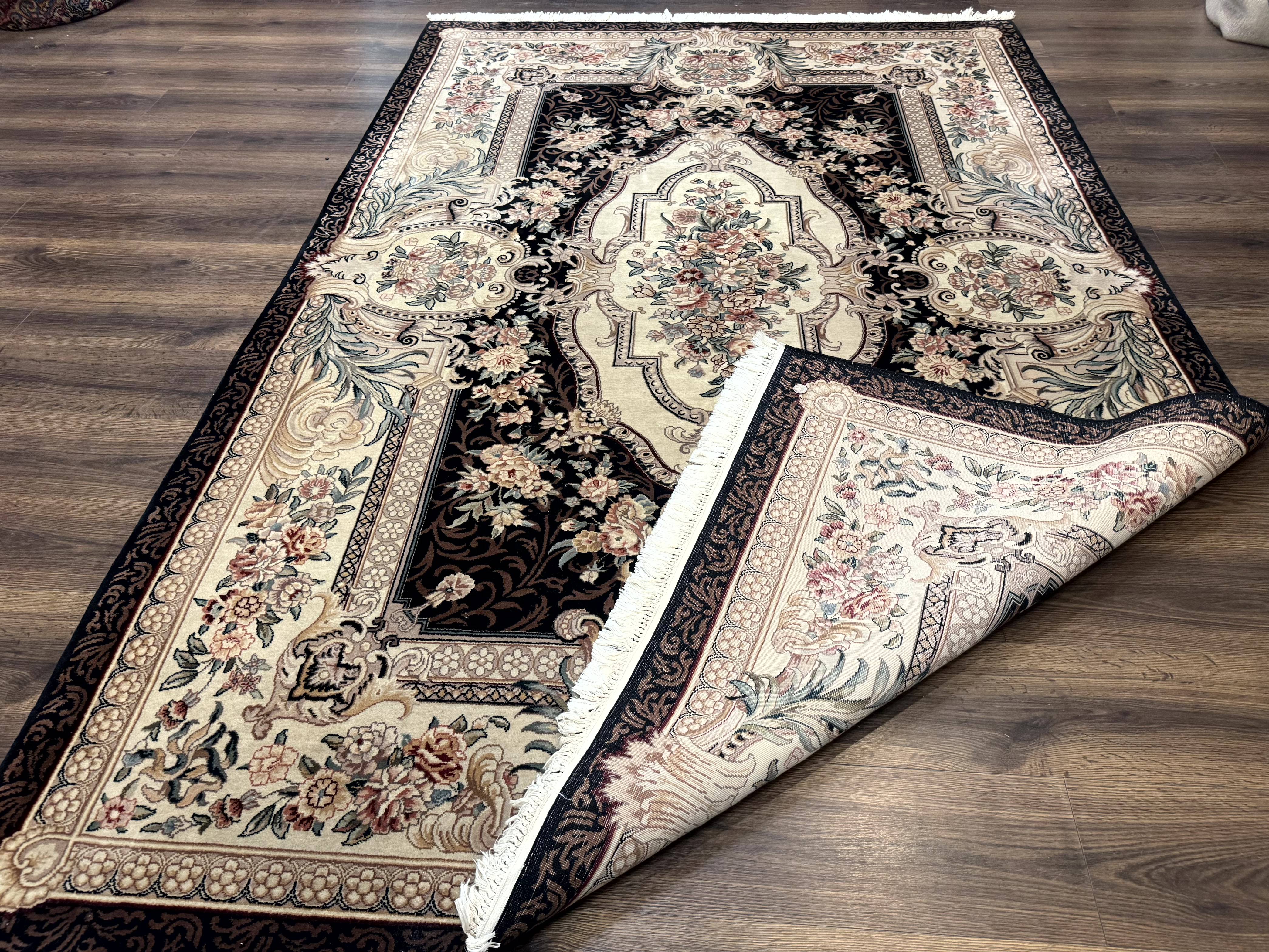 Aubusson Rug 6x9, European Design, Fine 170 KPSI, Elegant Carpet - Jewel Rugs