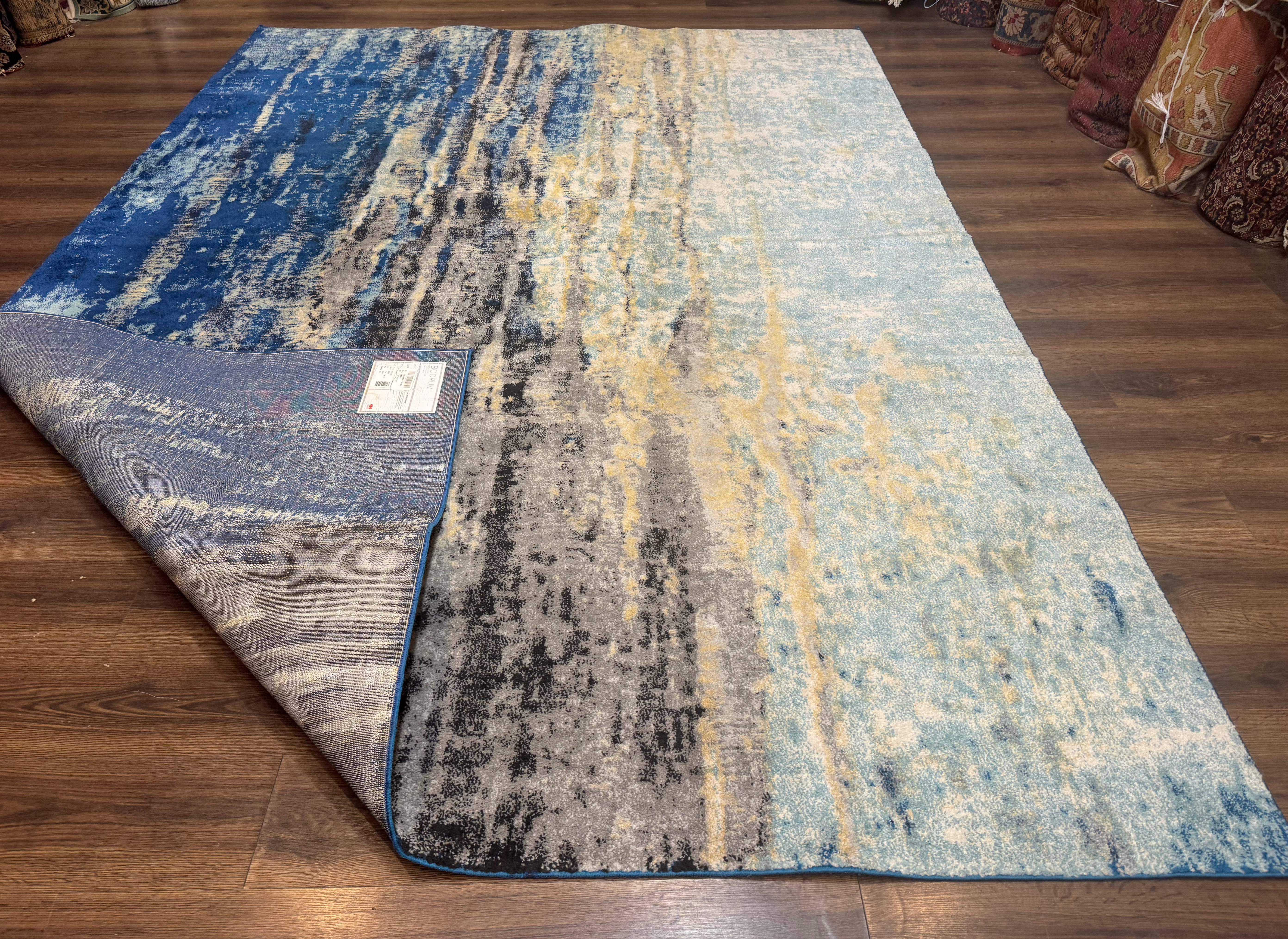 Modern Abstract Blue Area Rug 8x11 ft - Jewel Rugs