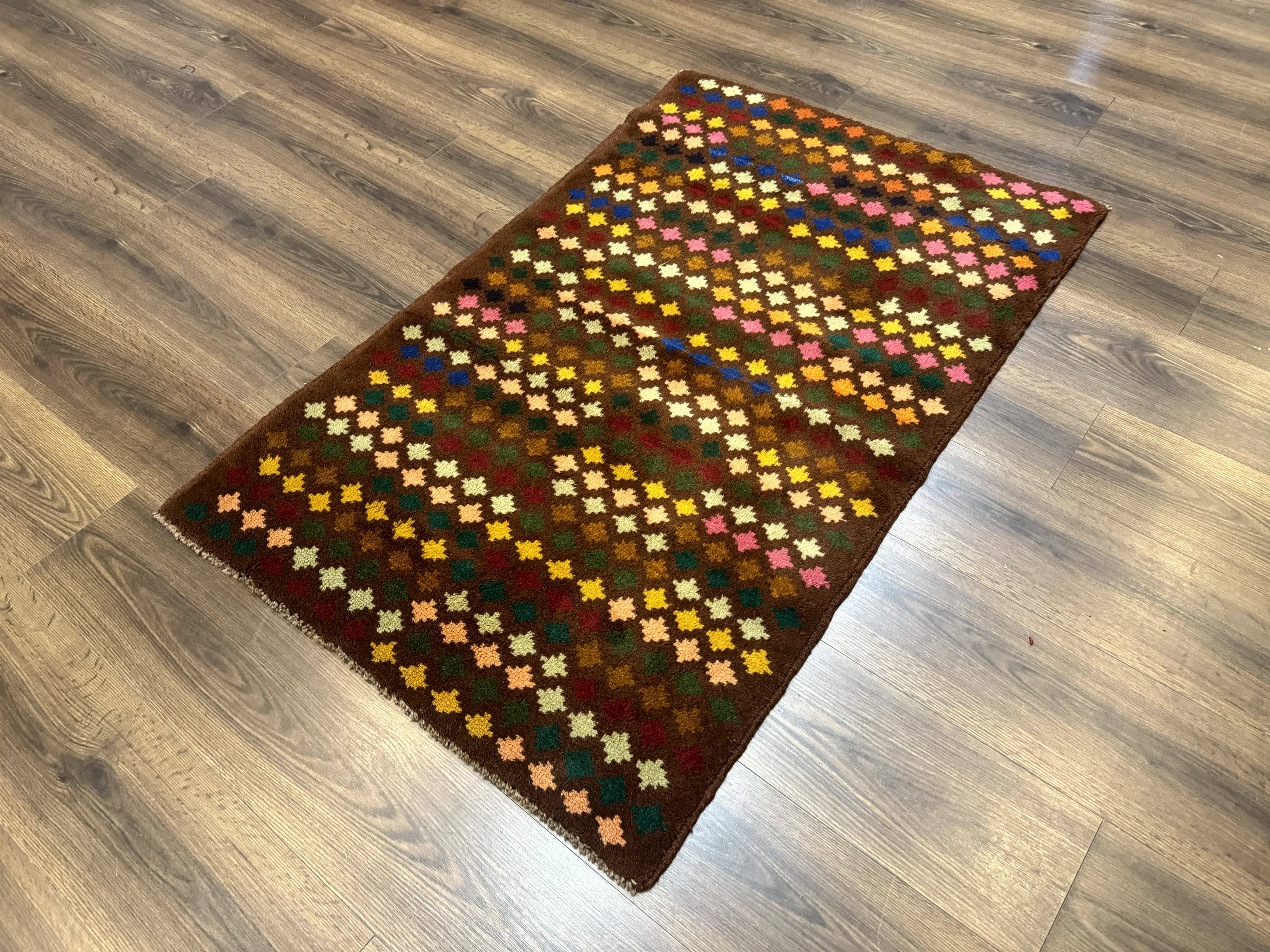 Afghan Balouch Rug 3x5 Multicolor Vintage Handmade Wool Carpet - Jewel Rugs