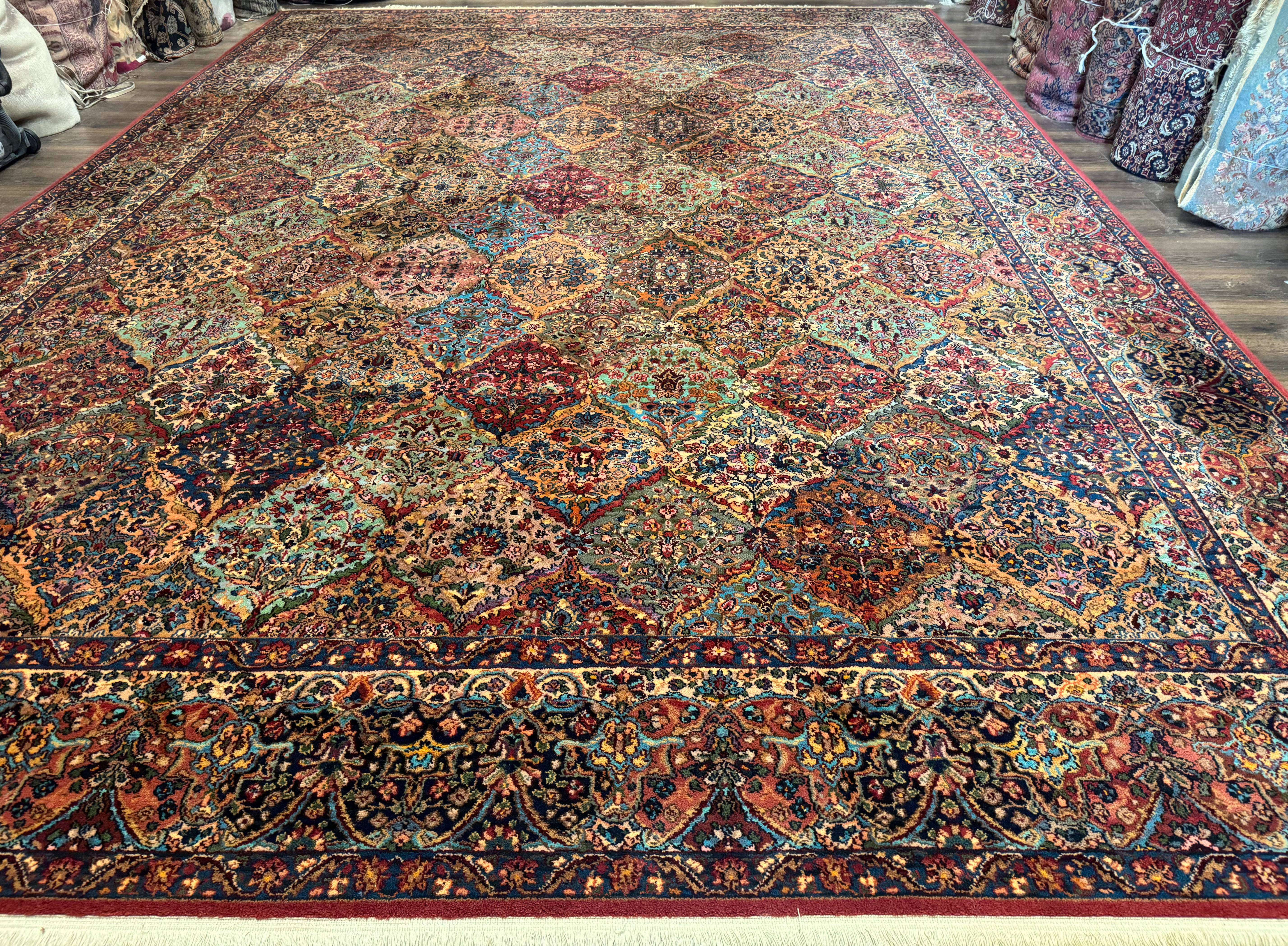 11x16 Karastan Rug Multicolor Panel Kirman #717, Wool Vintage Original Collection 700 Series - Jewel Rugs