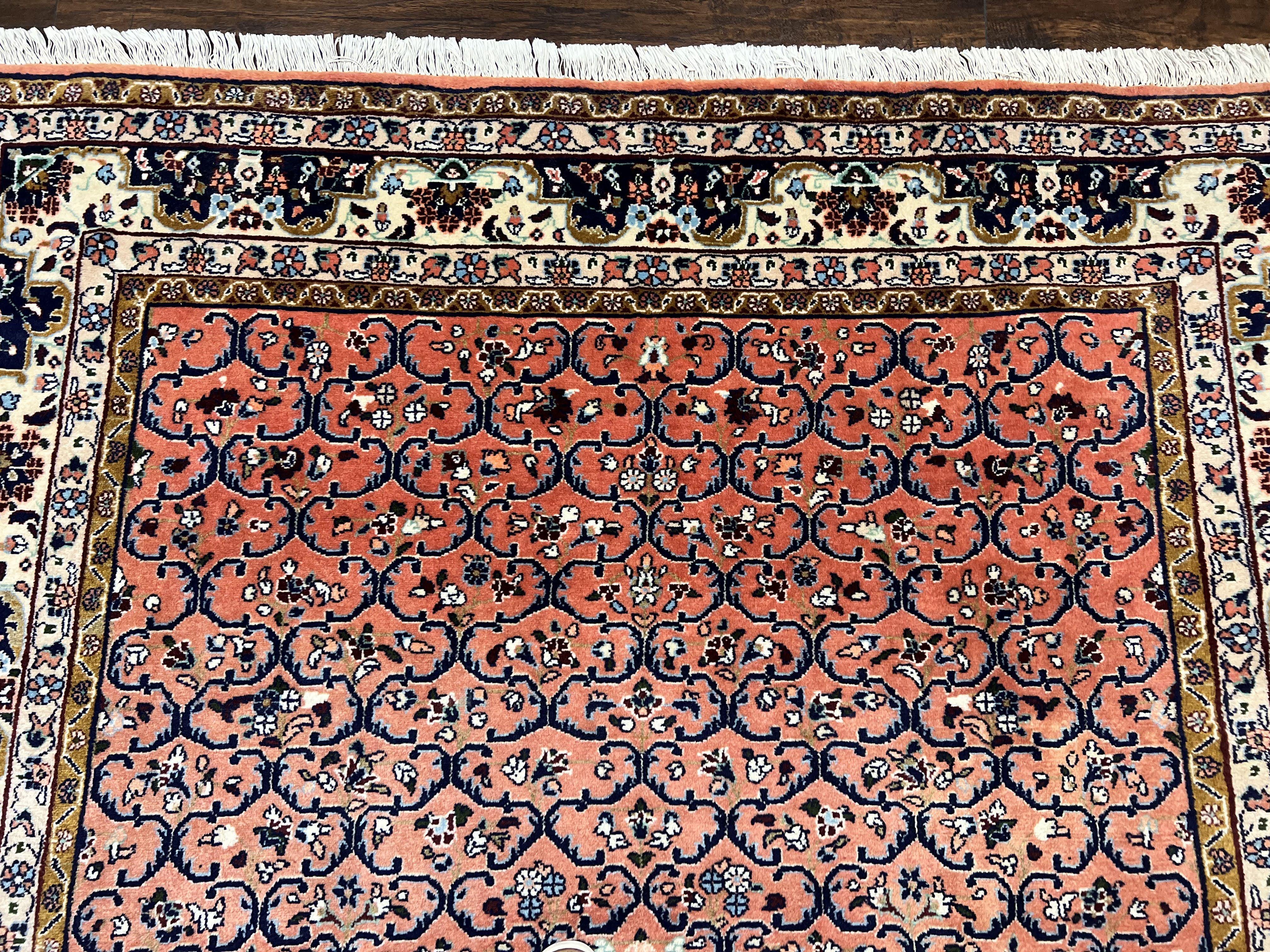 Persian Lilihan Rug 7x9 - Light Red & Cream, Floral Pattern - Jewel Rugs