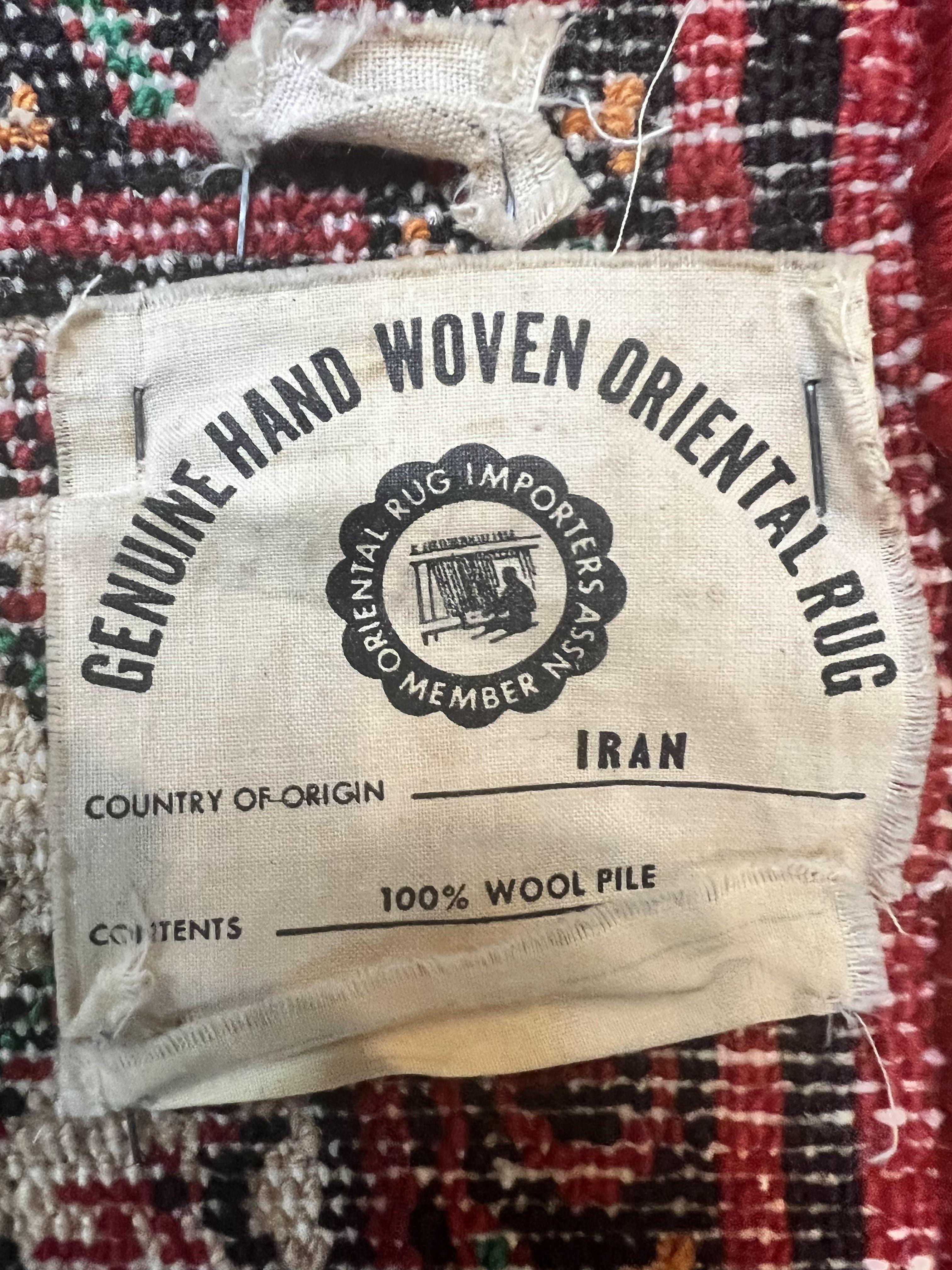 Persian Tribal Rug 2.6 x 5, Boteh Paisley Pattern, Red and Beige, Wool Hamadan Rug - Jewel Rugs