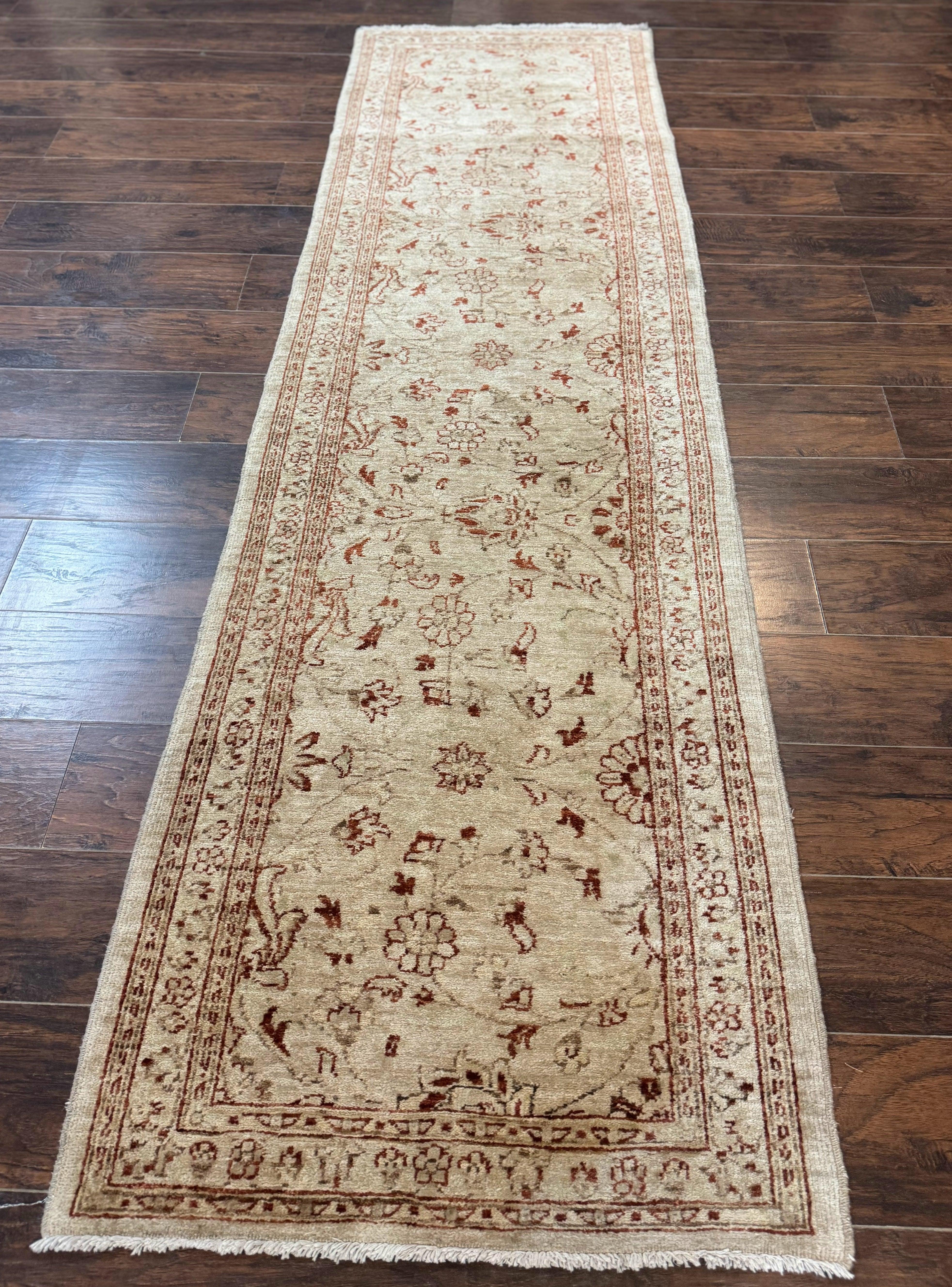 Peshawar Runner Rug 3 x 9.7, Pakistani Oriental Runner Rug, Vintage Rug for Modern Home, Runner for Hallway or Kitchen, Oushak Runner - Jewel Rugs