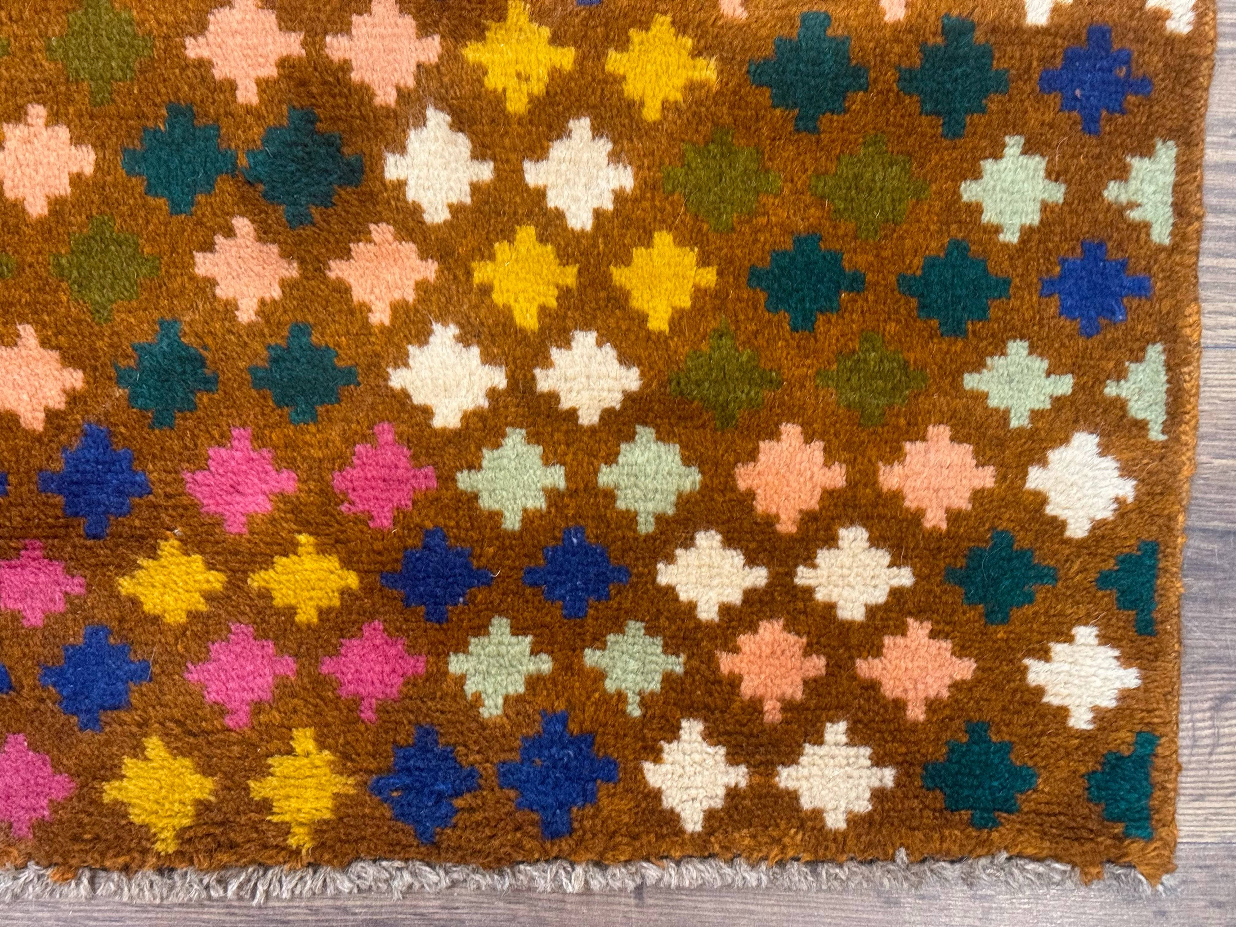 Afghan Balouch Rug 3x5, Multicolor, Vintage, Wool, Handmade - Jewel Rugs