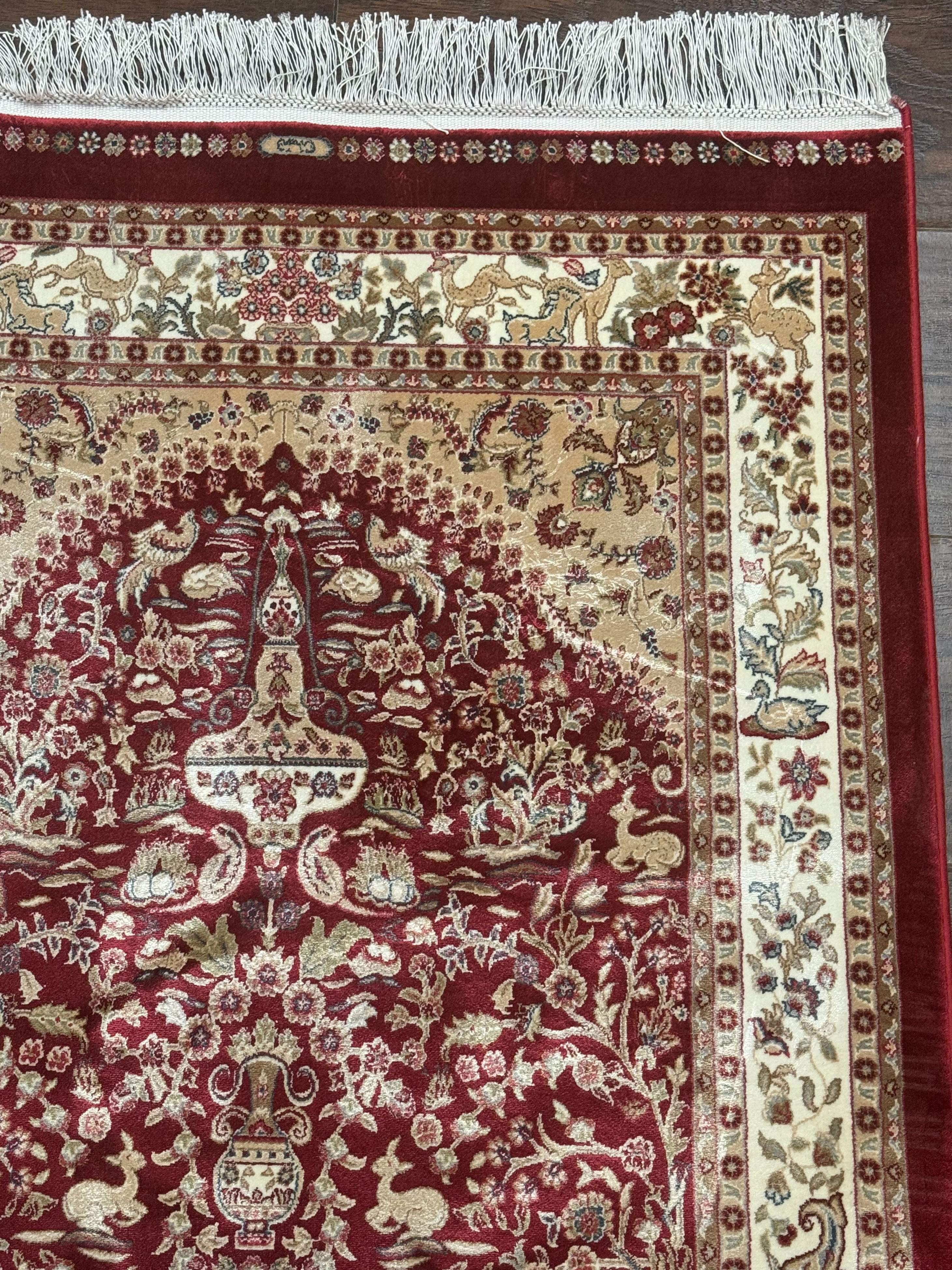 Tree of Life Turkish Silk Rug 2.6 x 4, Red, Bamboo Silk - Jewel Rugs