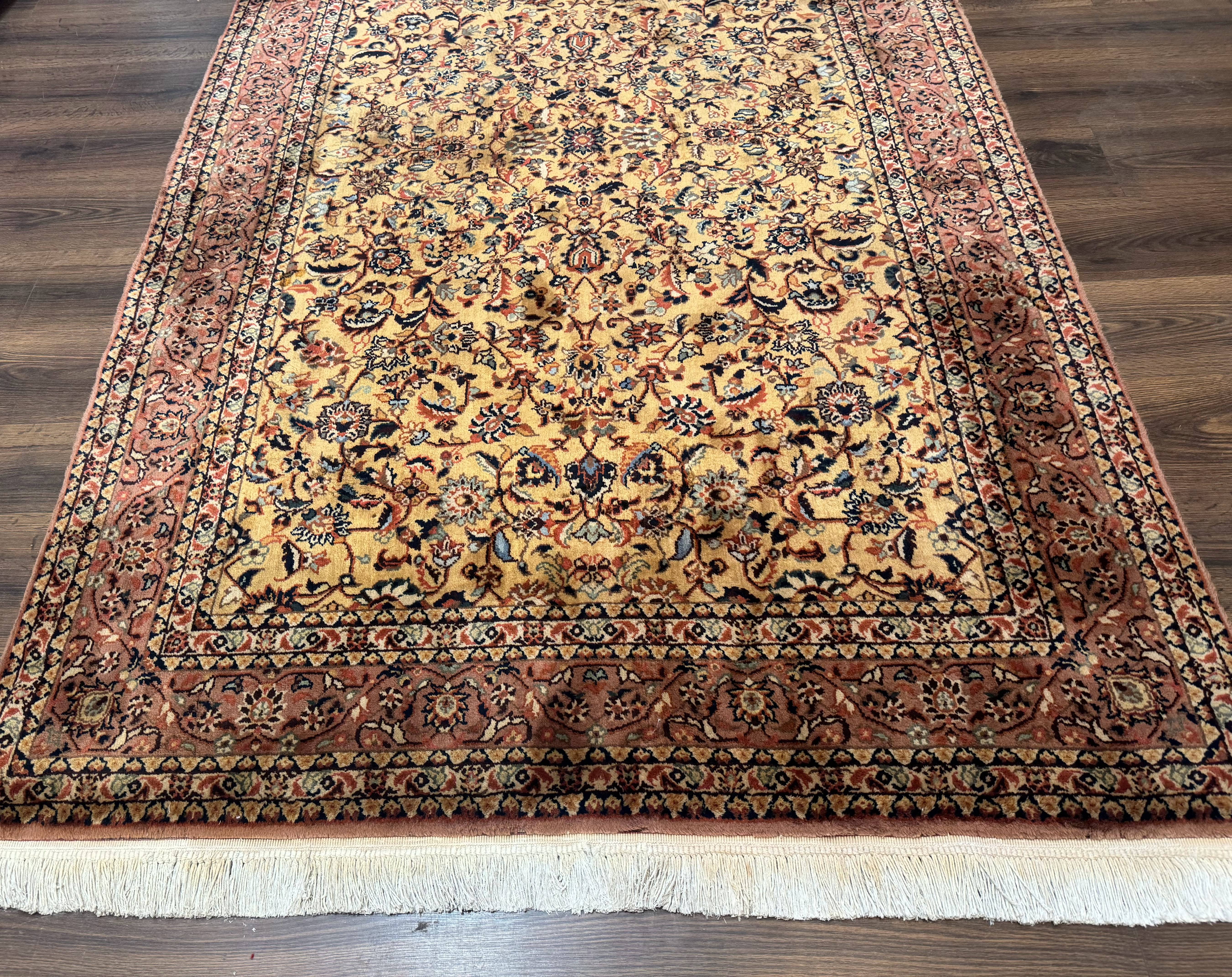 Indo Persian Rug 5x8, Light Tan/Camel, Allover Design - Jewel Rugs
