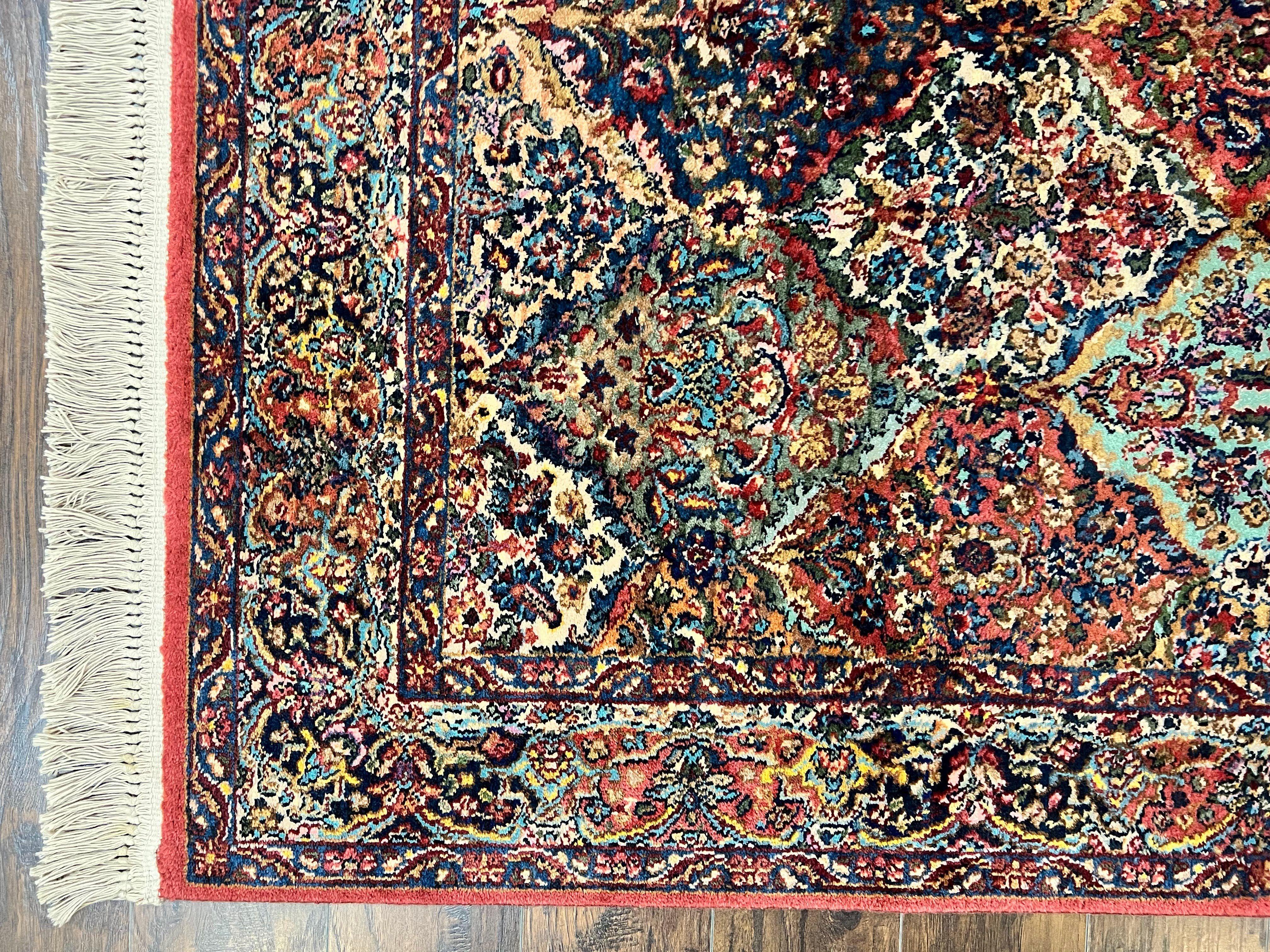 Karastan Multicolor Panel Kirman Rug #717, Wool Karastan Rug 5.9 x 9, Vintage Multipanel Kirman, Original Karastan Collection 700 Series - Jewel Rugs