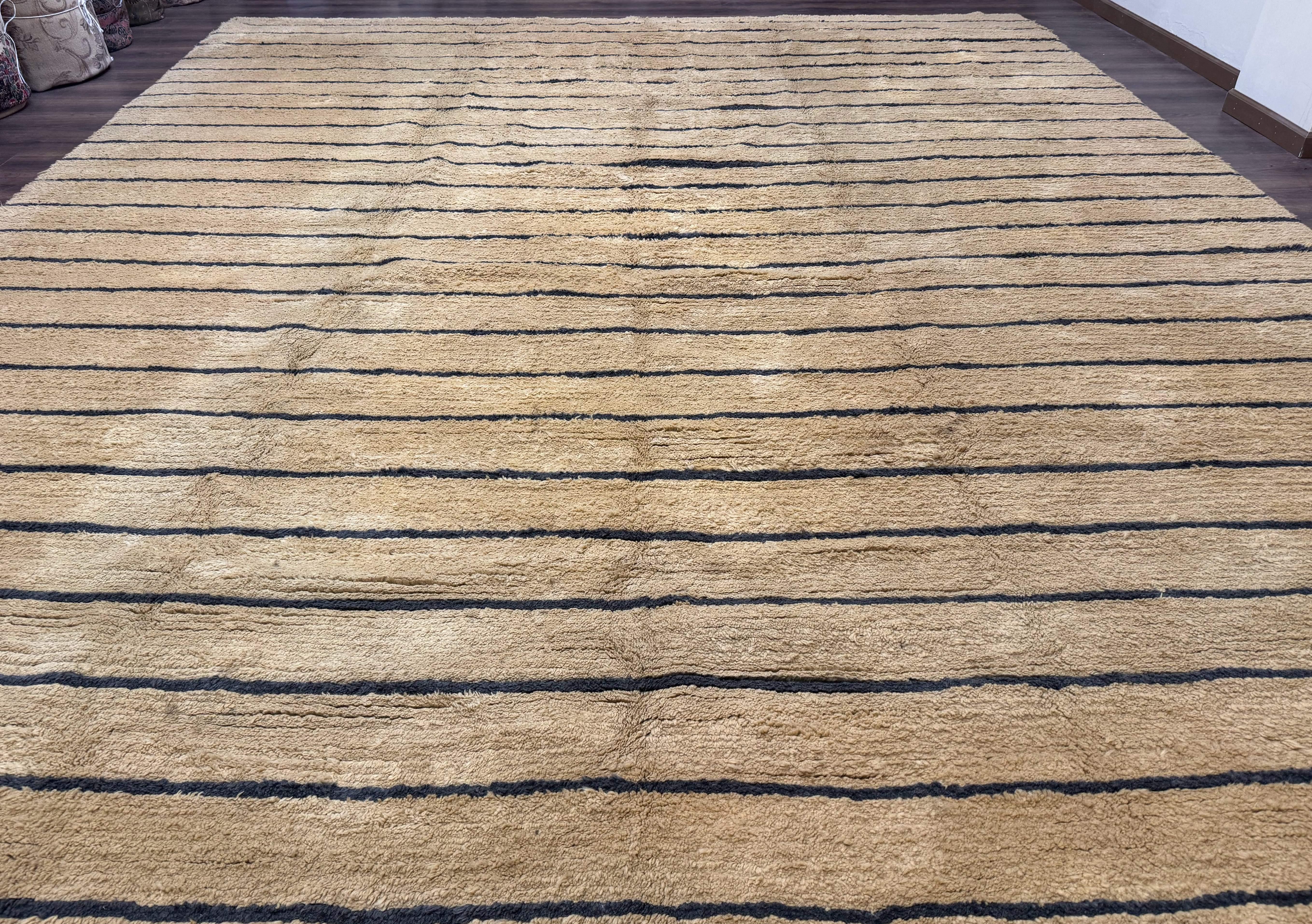 Modern Nepali Rug 13 x 15.6, Palace Size Wool Custom Made Rug, Tan, Large Nepali/Tibetan Carpet - Jewel Rugs