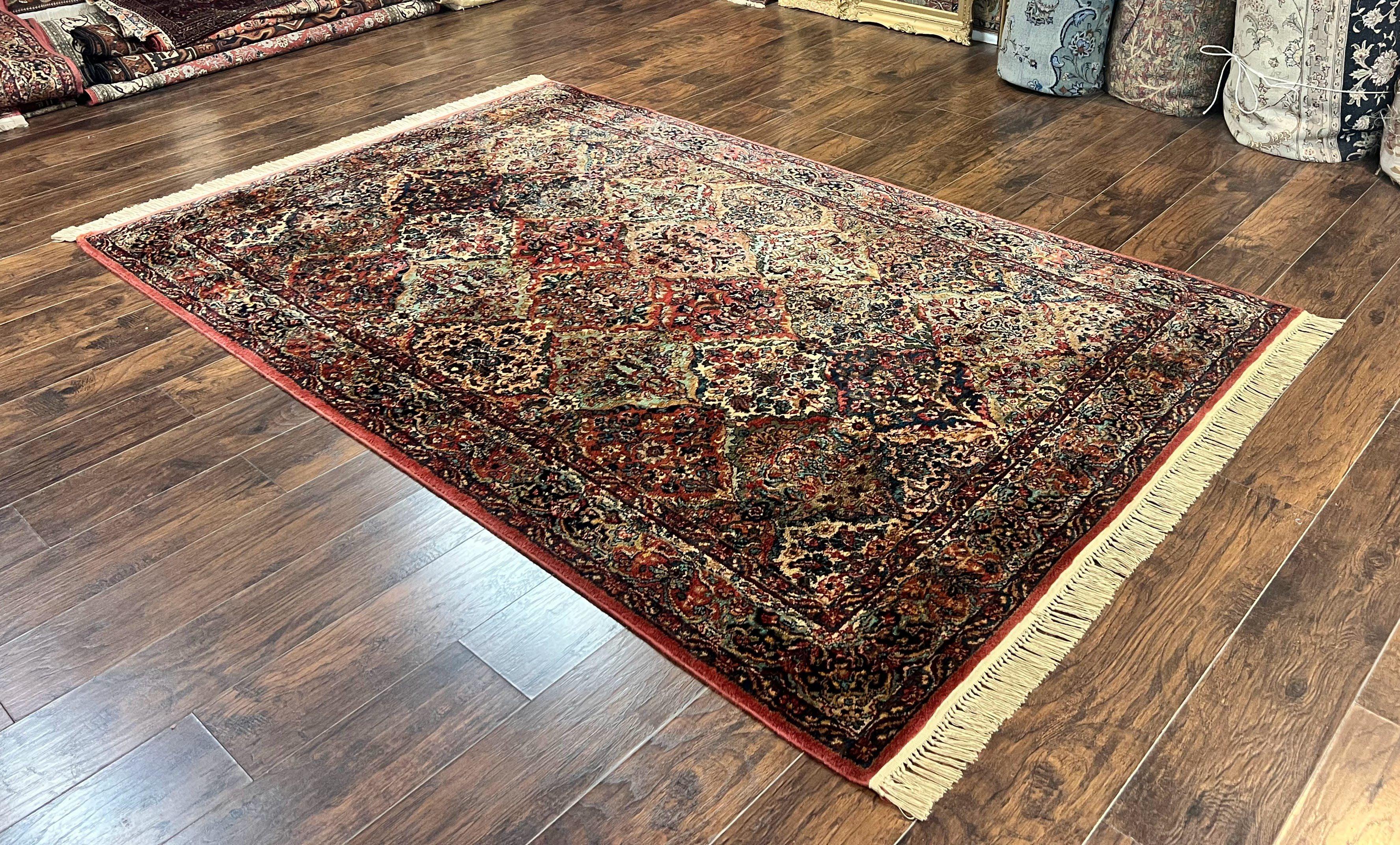Karastan Rug 5.9 x 9, Multicolor Panel Kirman Rug #717, Wool Original Karastan Collection 700 Series, Vintage Karastan Area Rug - Jewel Rugs