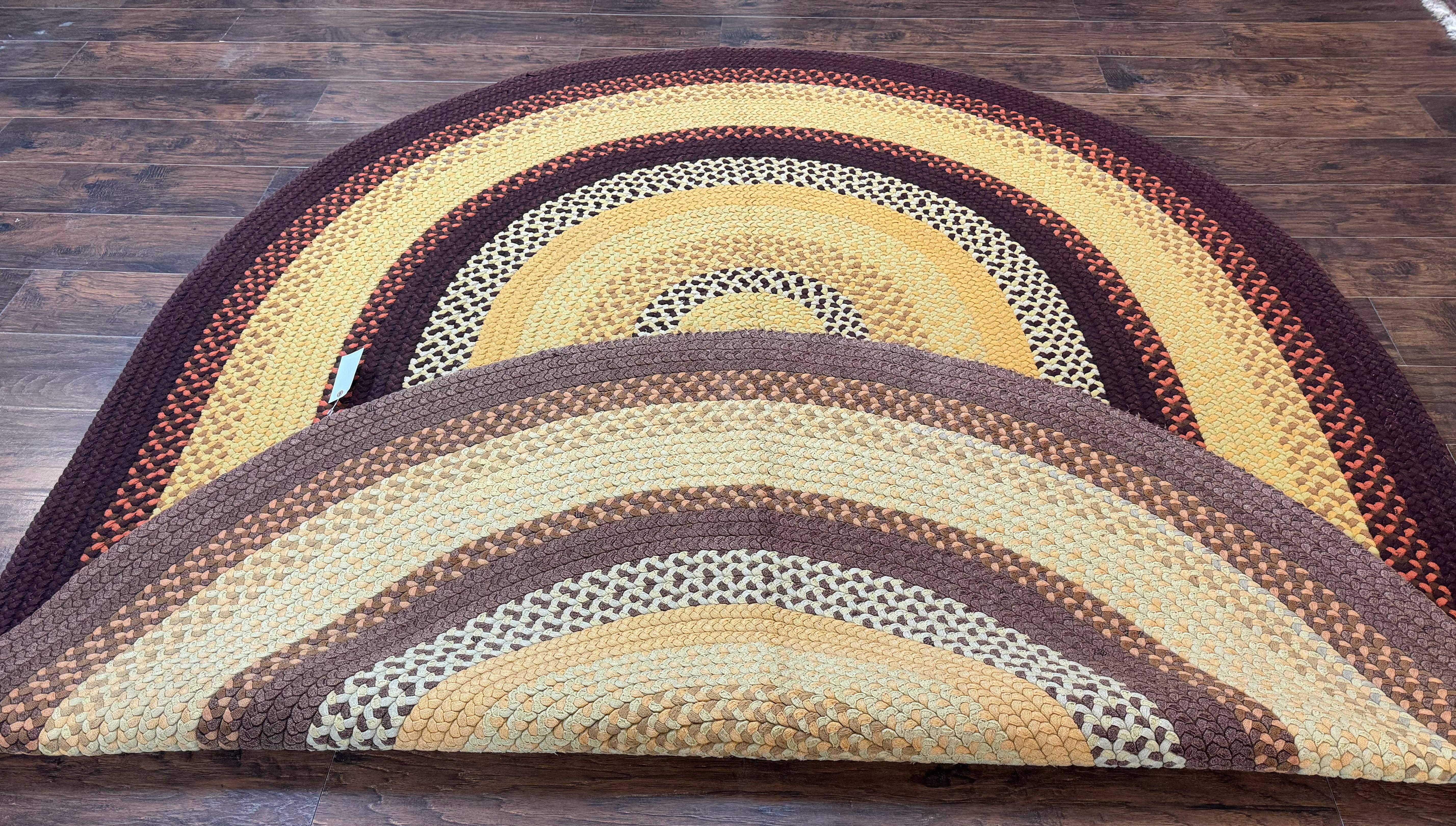 Large Oval American Braided Rug 7x10, Multicolor Vintage American Braided Carpet - Jewel Rugs