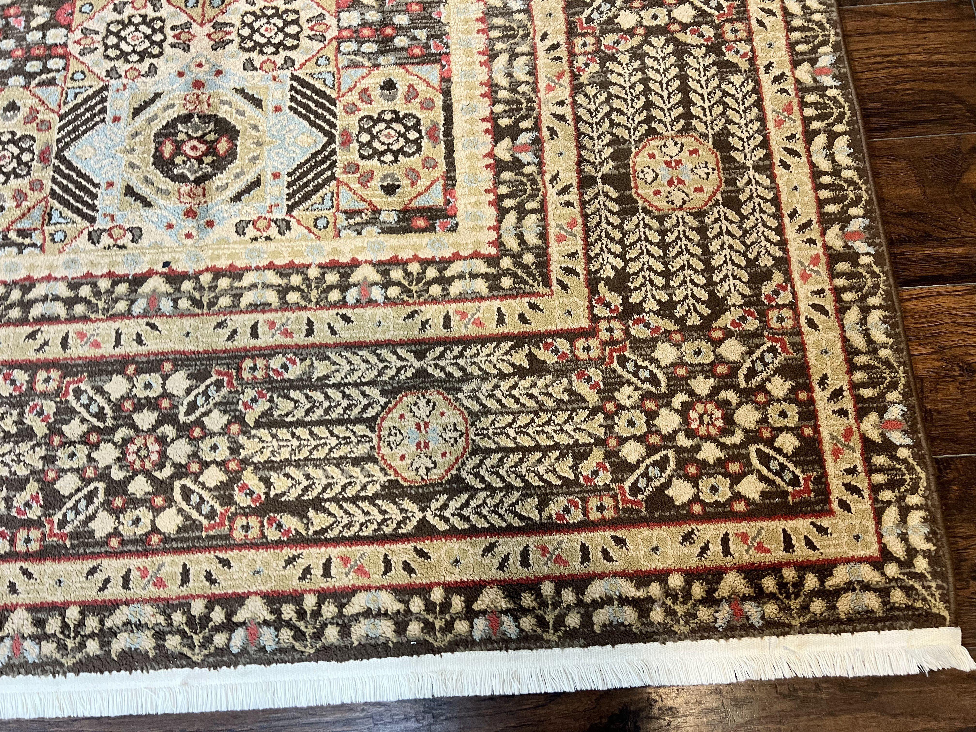 Room Sized Oriental Rug 10x11, Power Loomed Carpet, Tan Brown, Unique Loom - Jewel Rugs