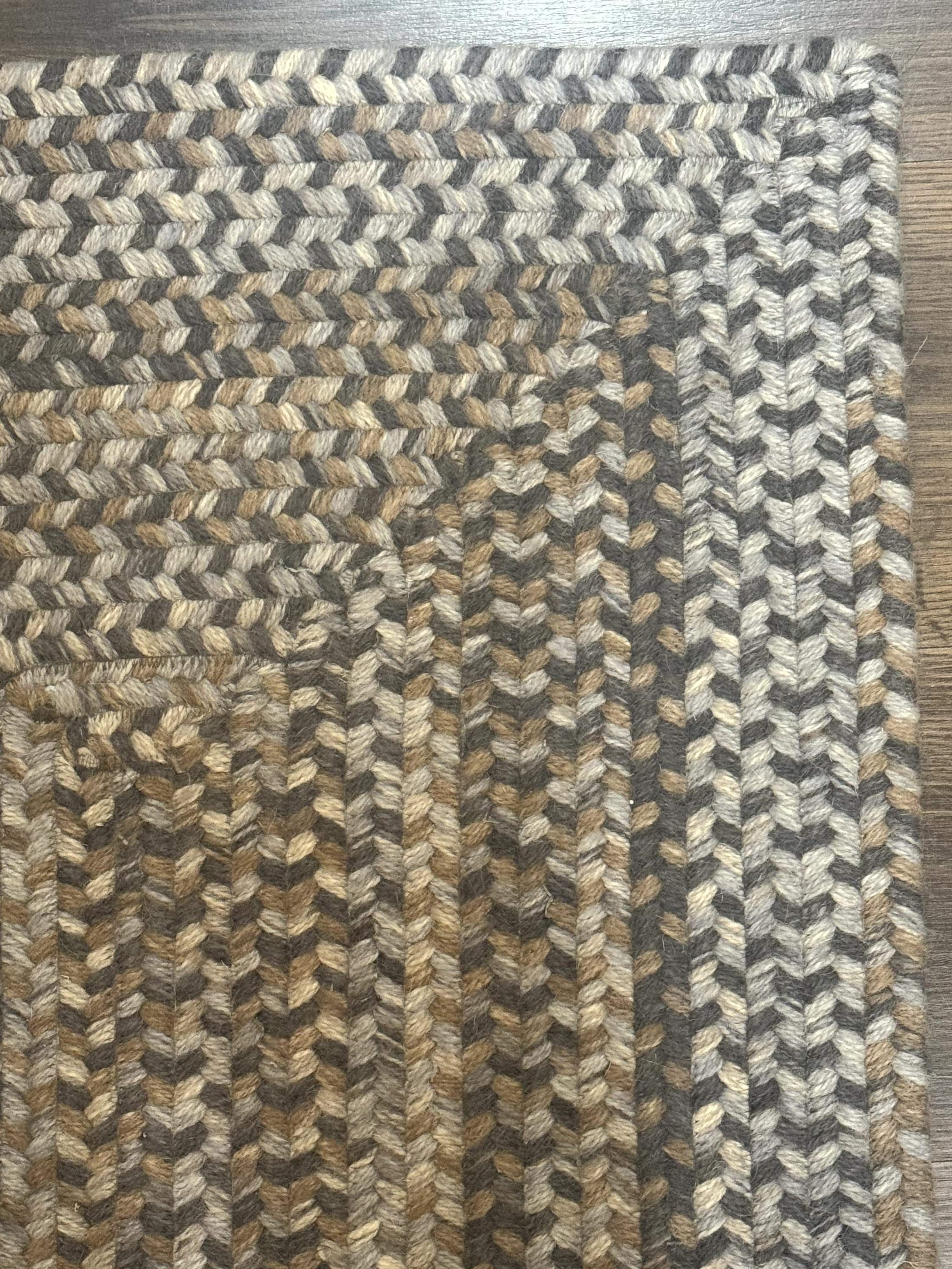 Small American Braided Rug 2x3 ft, Multicolor, Wool - Jewel Rugs