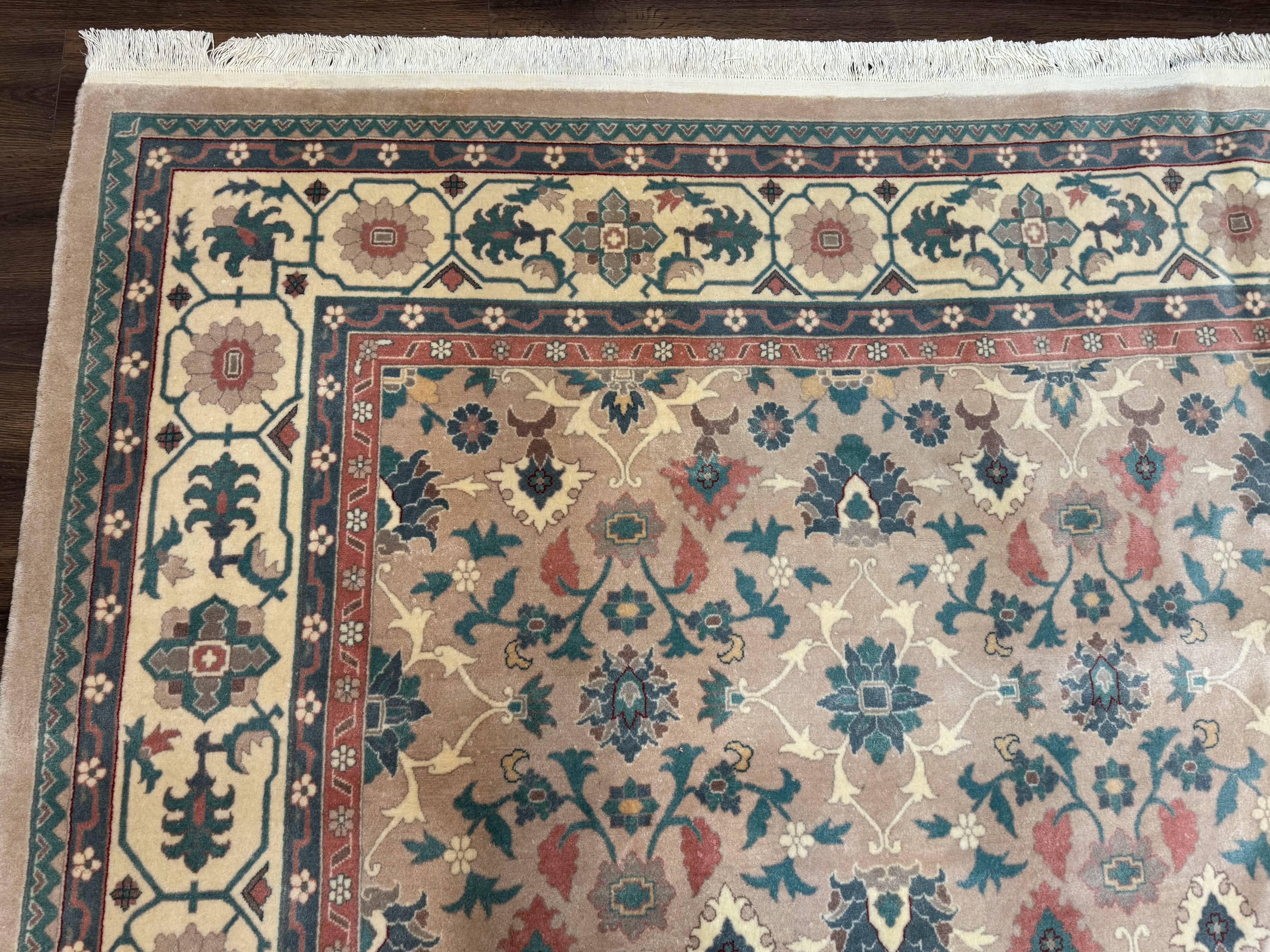 Palace Size Wool Rug 10x18, Sino Persian Kerman Rug, Oversized Hand Knotted Carpet, Light Taupe, Allover Pattern - Jewel Rugs