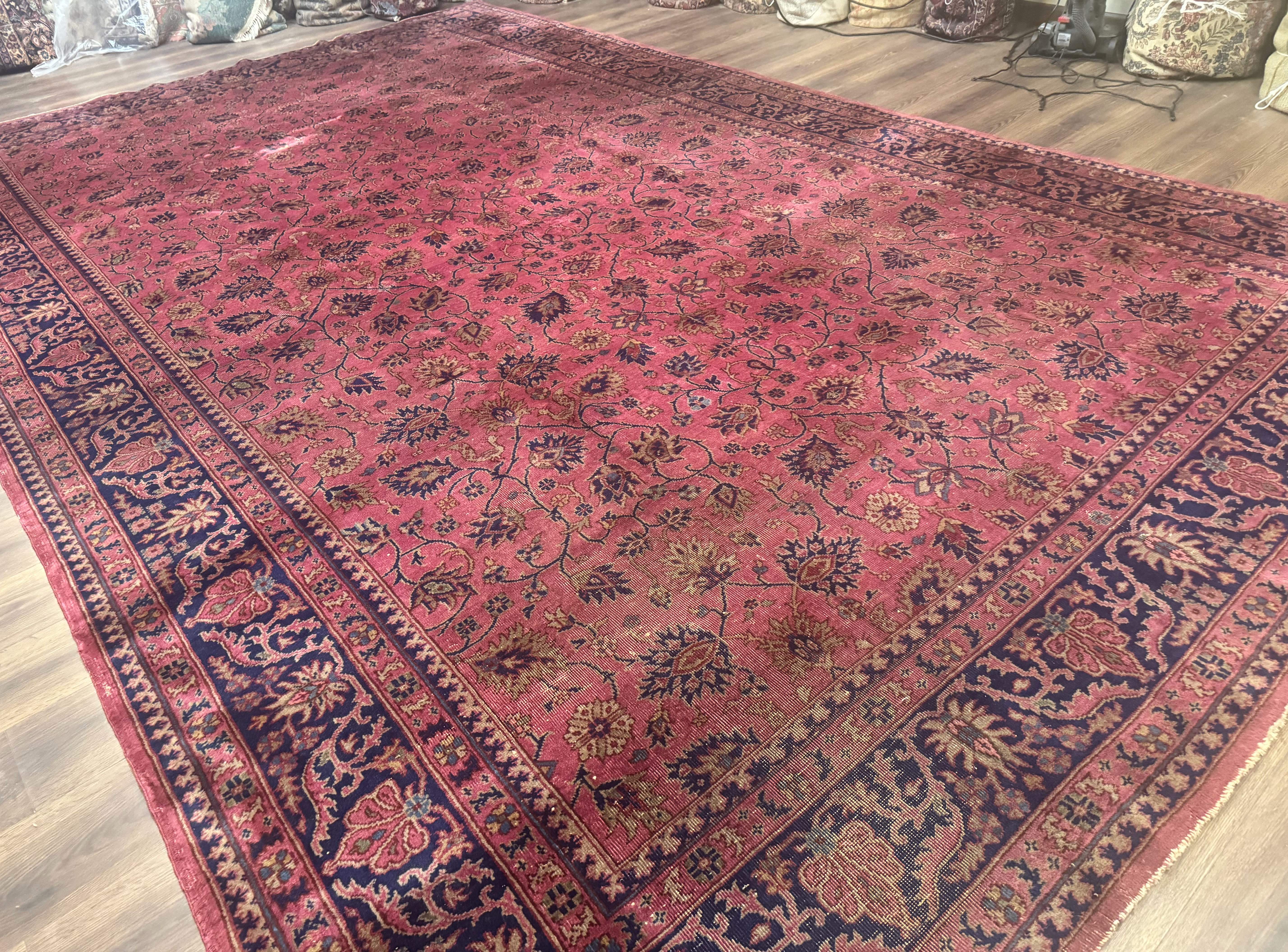 Turkish Sparta Rug 10x16 – Red Hand-Knotted Wool Antique Carpet - Jewel Rugs