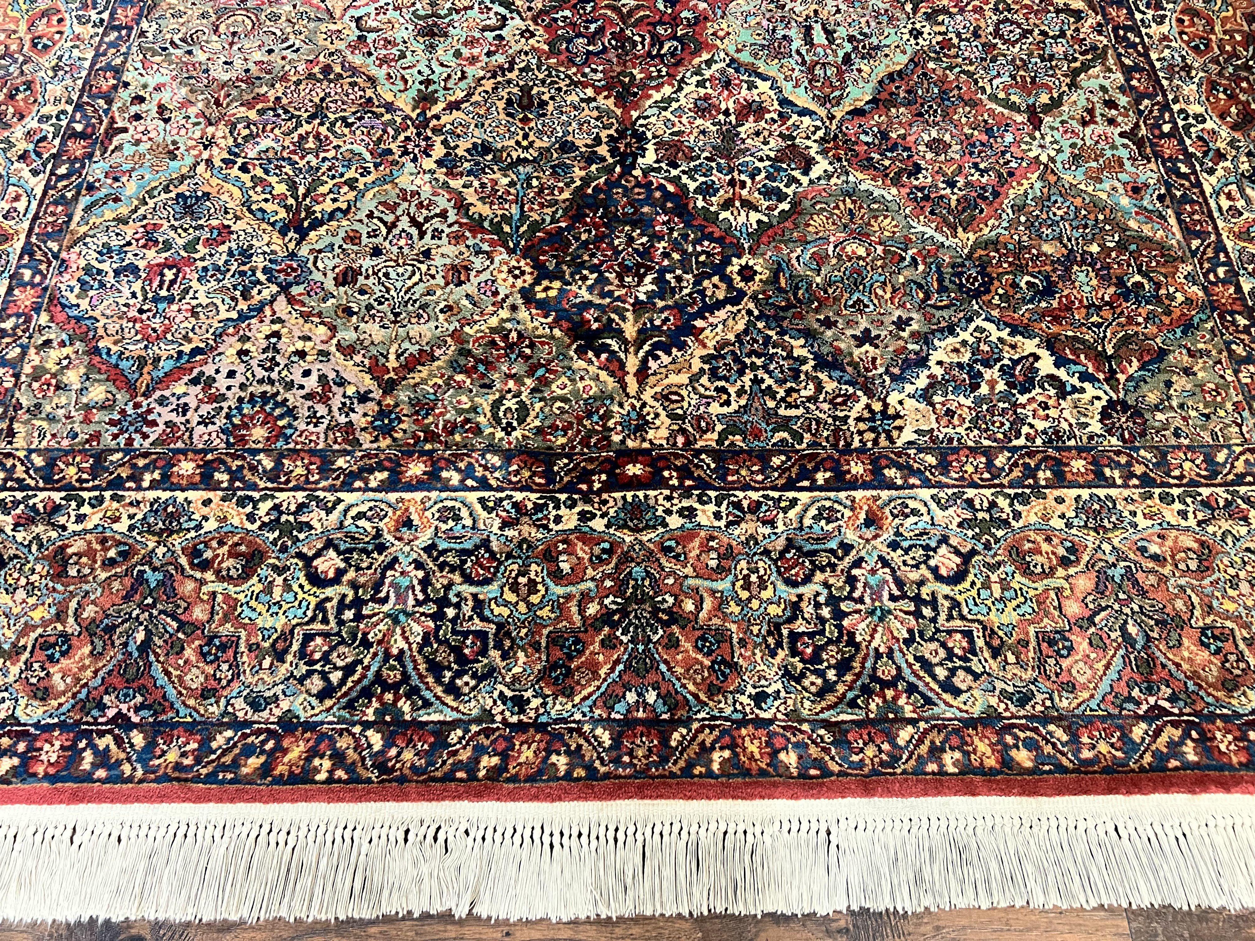 Karastan Multicolor Panel Kirman Rug #717, Wool Karastan Rug 8.8 x