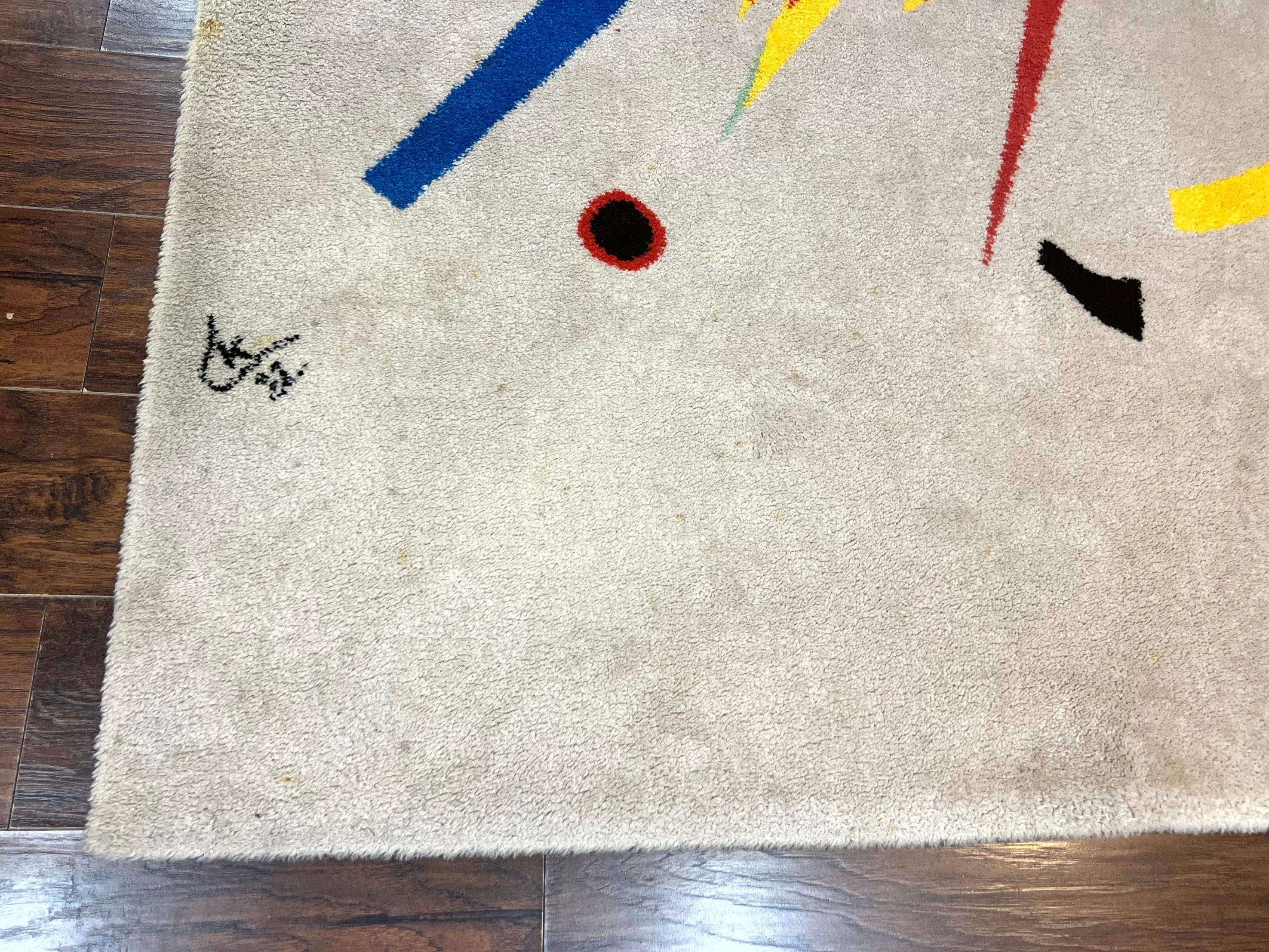 Danish Rya Shag Rug 6x9, EGE Axminster Carpet, Ivory, Modern Abstract Rug, Signed by Designer - Jewel Rugs