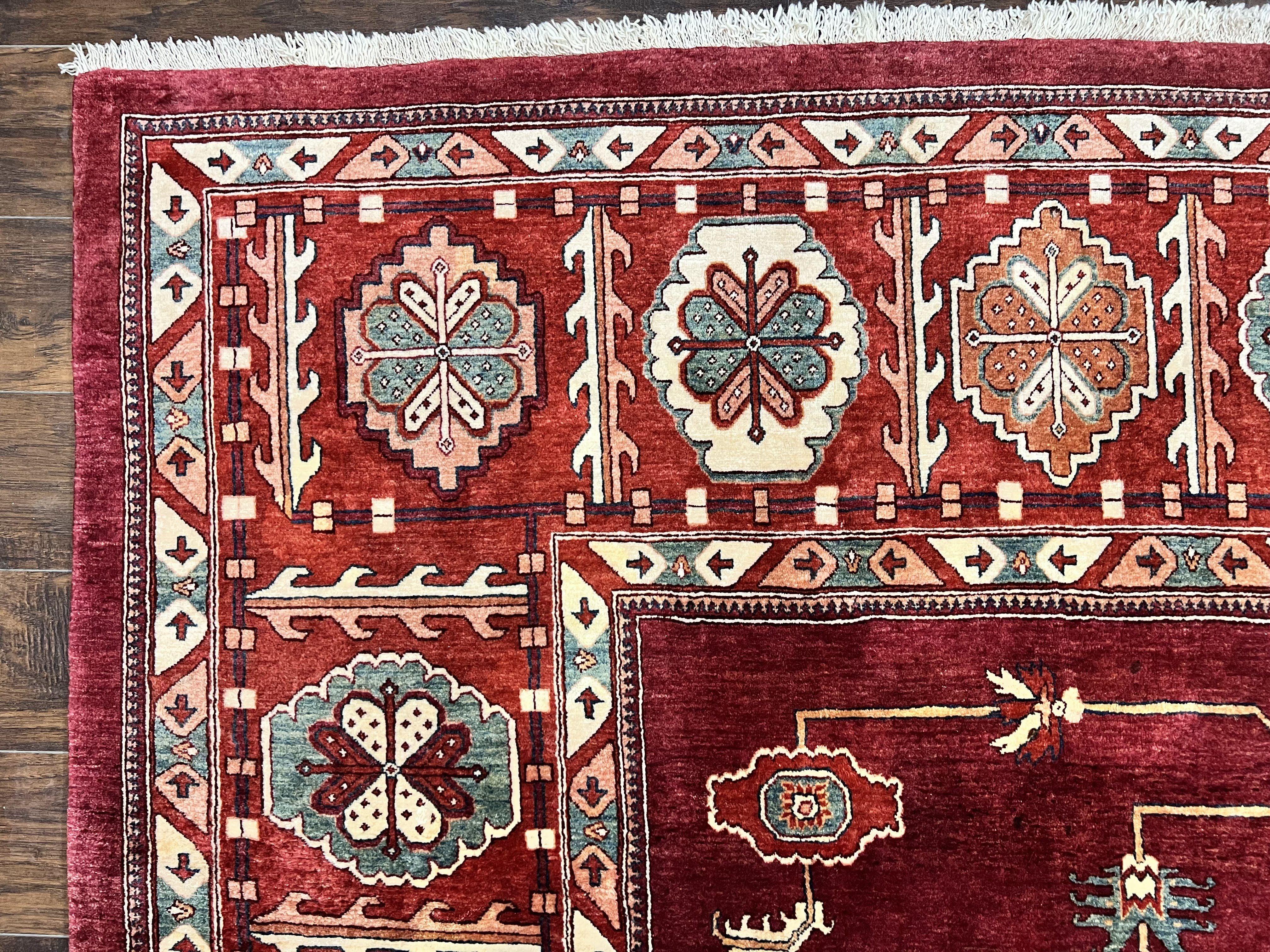 Persian Bidjar Rug 9x13, Wool Hand Knotted Vintage Carpet, Red Oriental Rug, Handmade Rug, Large 9 x 13 Room Size Rug - Jewel Rugs