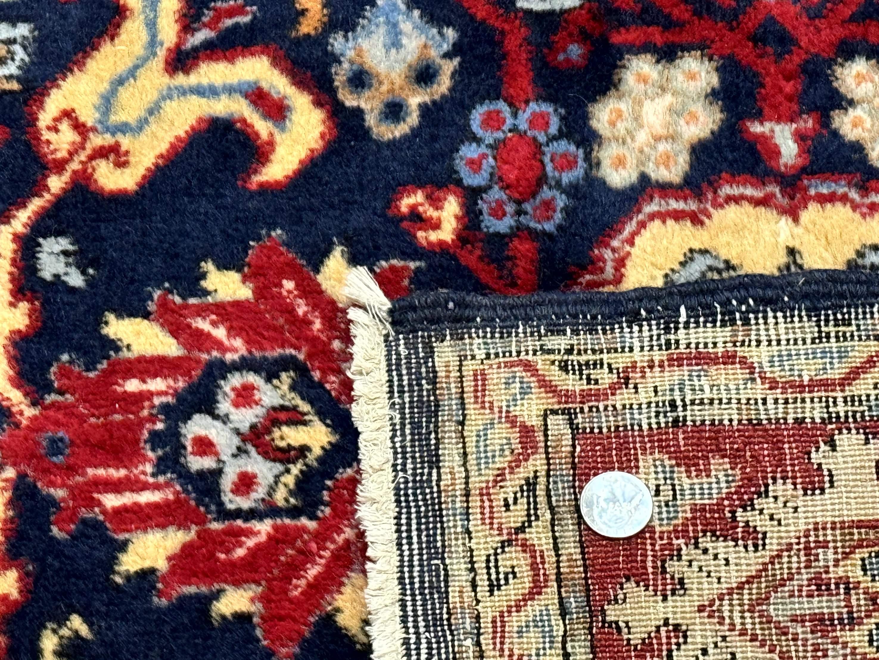 Persian Sarouk Mahal Rug 7x11, Navy Blue Multicolor Colorful Persian Carpet, Mina Khani Allover Pattern, Vintage Persian Rug - Jewel Rugs