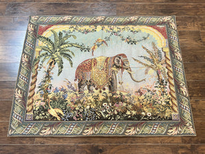 Vintage Tapestry 4 x 5.6, Adorned Elephant Pictorial