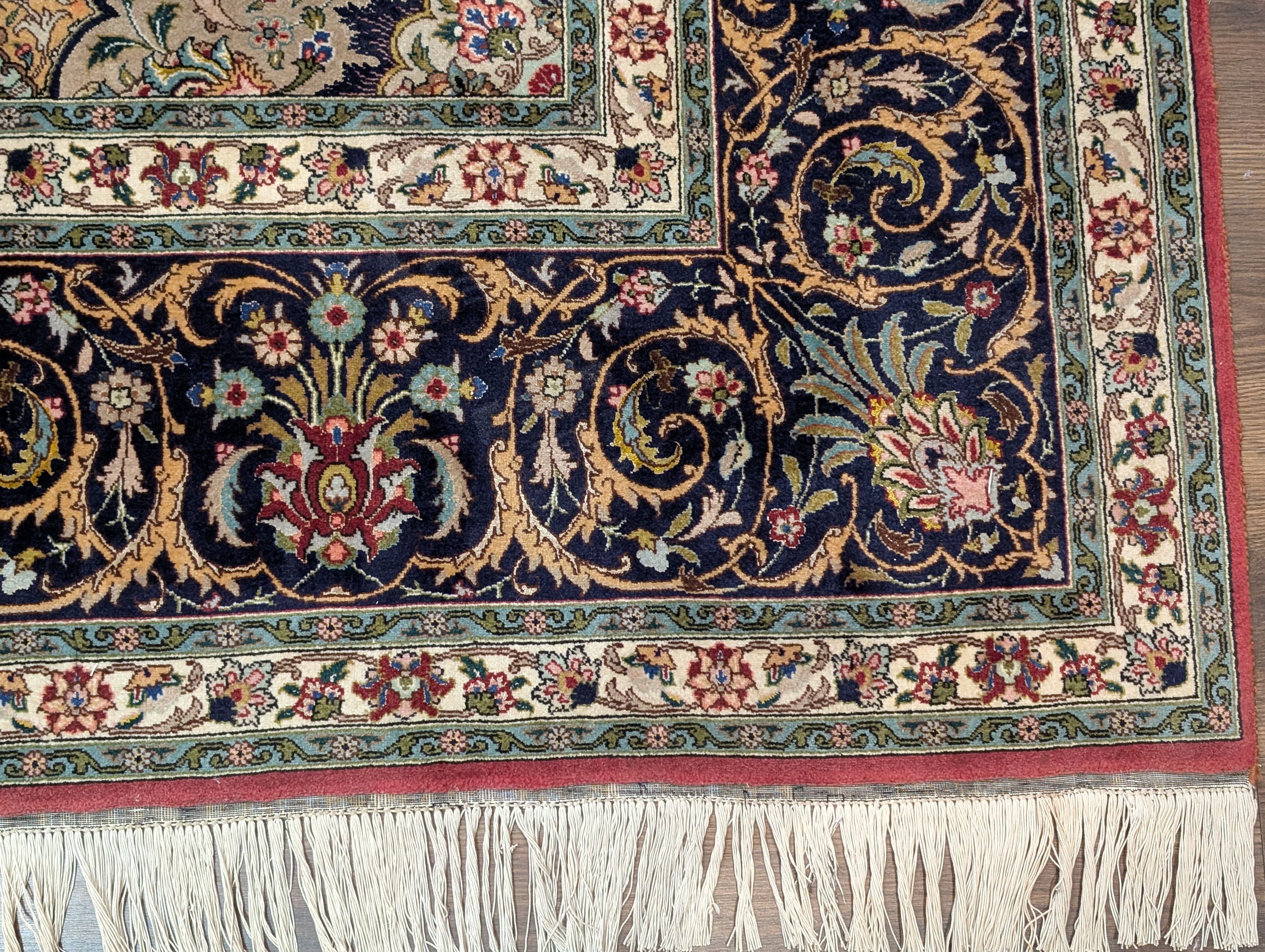 Persian Tabriz Rug 8x12, Fine 270 KPSI, Birds, Hand Knotted Carpet, Javad Galam Rug - Jewel Rugs