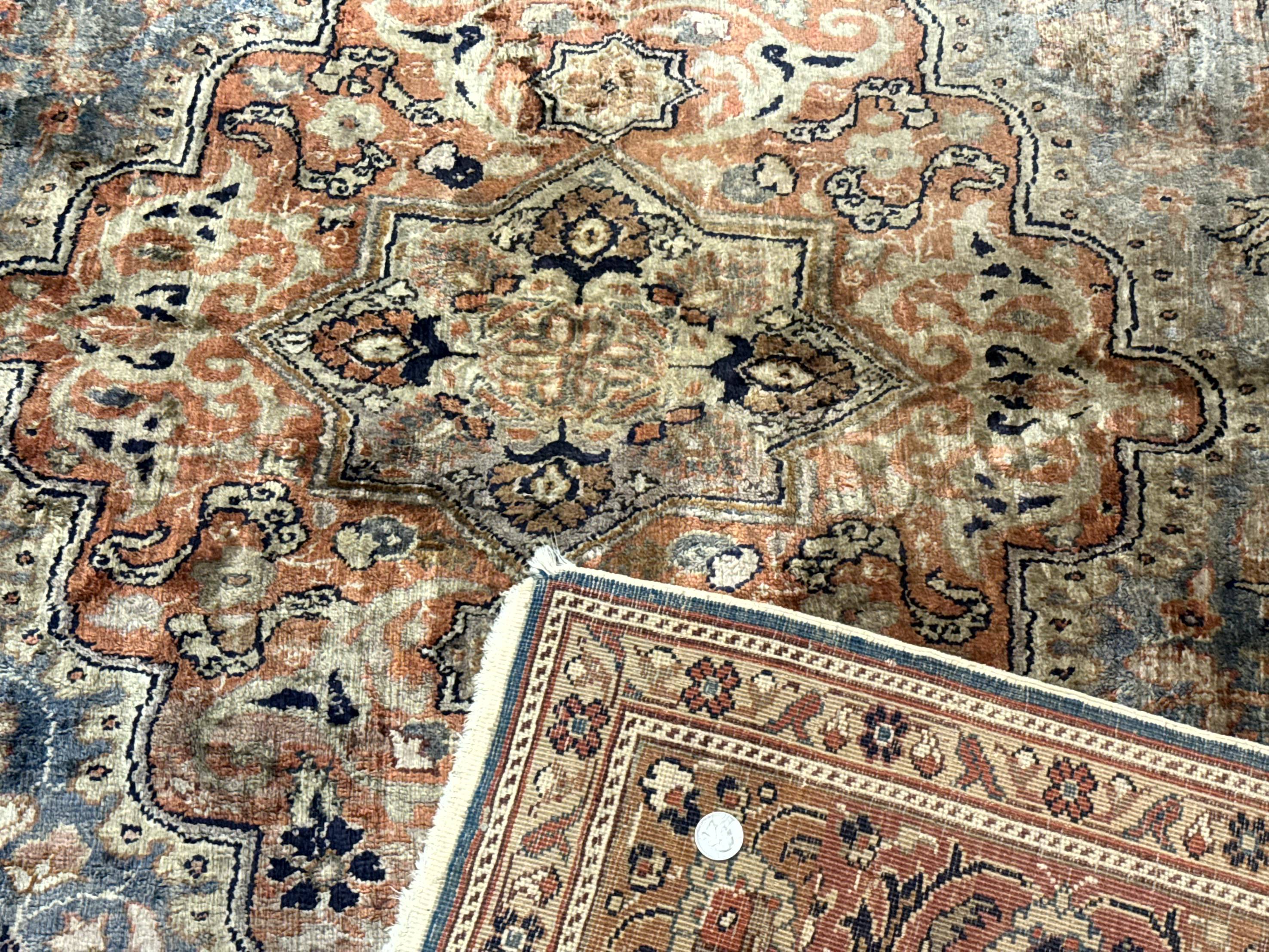 Silk Turkish Kayseri Rug 5x7, Light Blue - Jewel Rugs