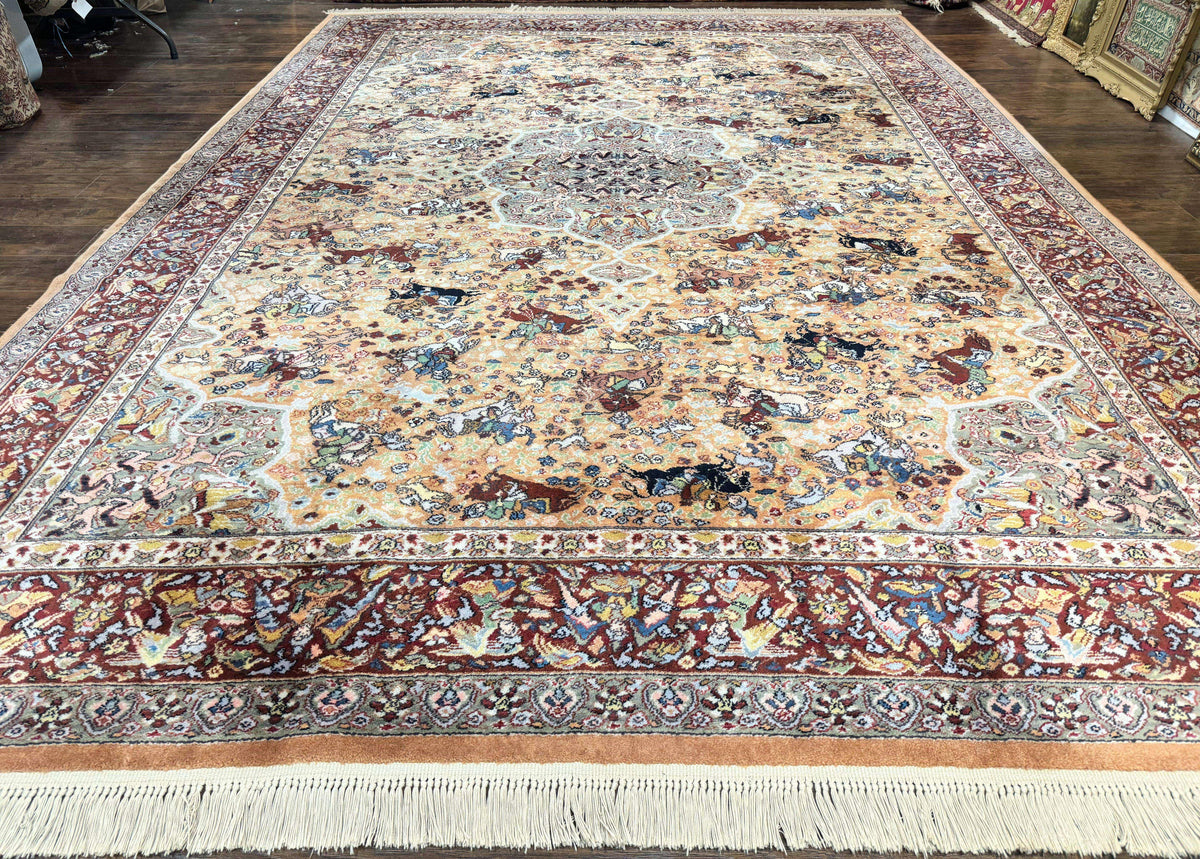 Karastan Rug 10x14 Persian Hunting Rug 723, Wool Pile Karastan Area R