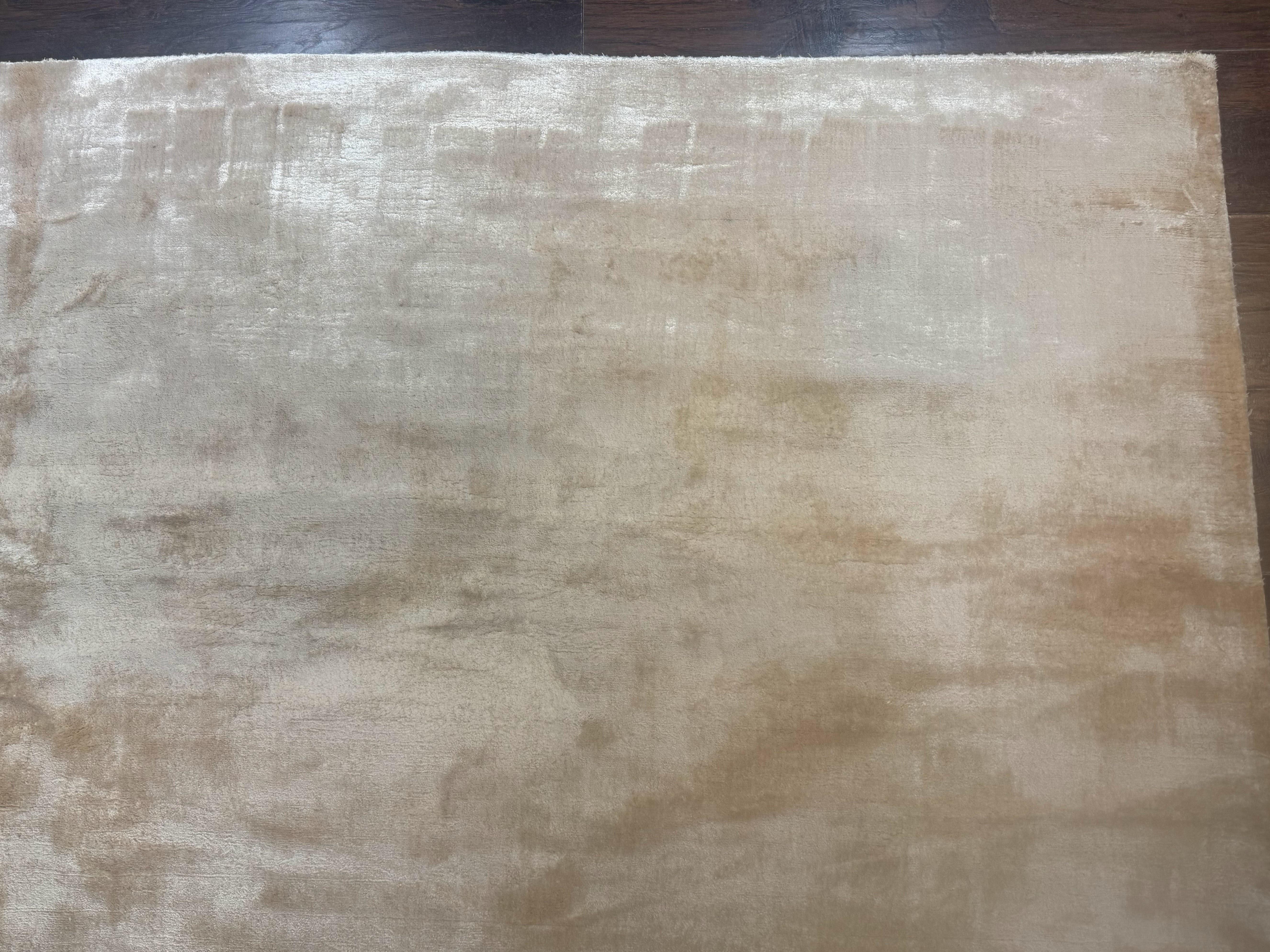 Silk Tibetan Rug 9x11, Handmade Silk Area Rug, Modern Contemporary Carpet - Jewel Rugs