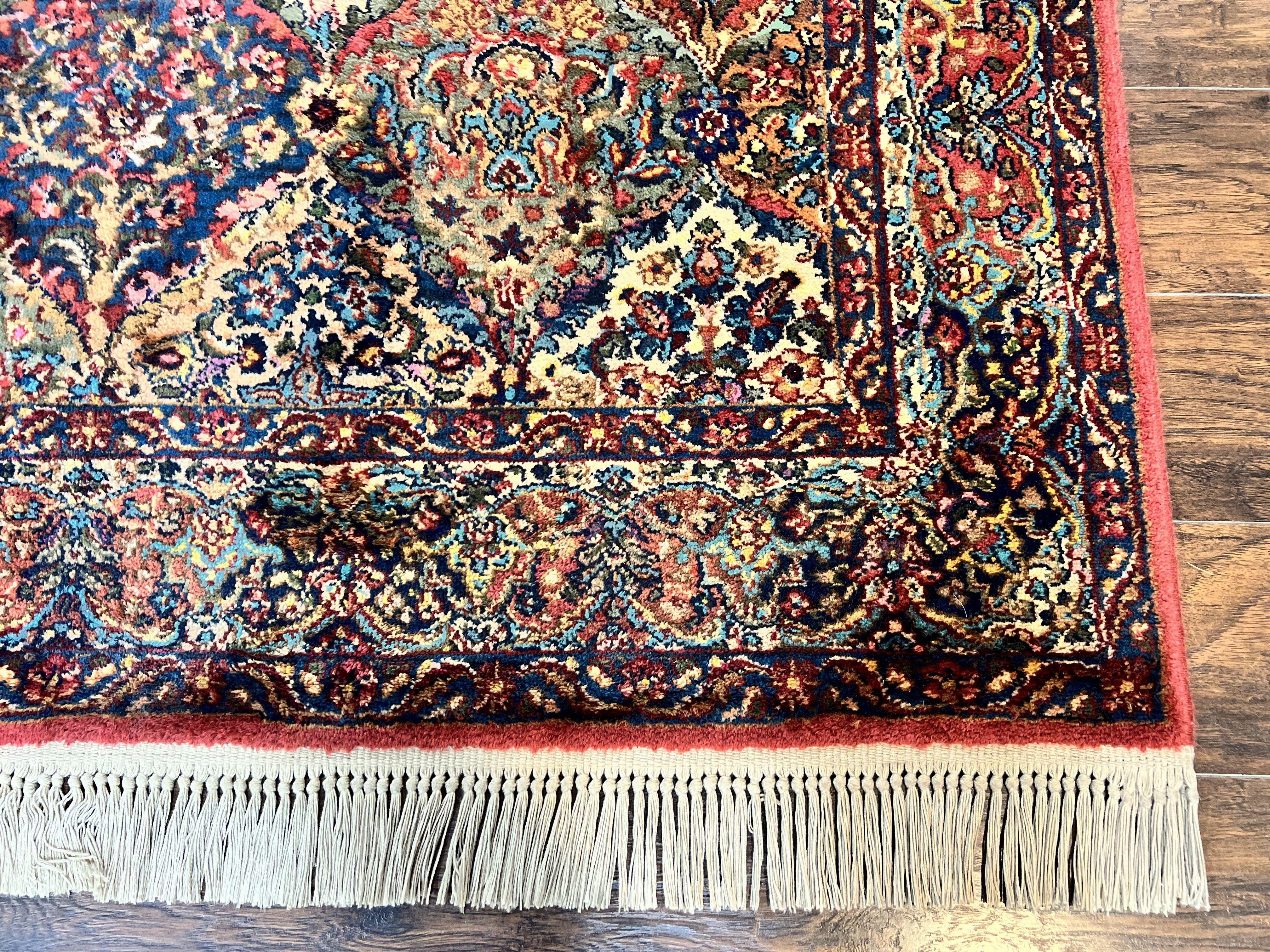 Karastan Multicolor Panel Kirman Rug #717, Wool Karastan Rug 5.9 x 9, Vintage Multipanel Kirman, Original Karastan Collection 700 Series - Jewel Rugs
