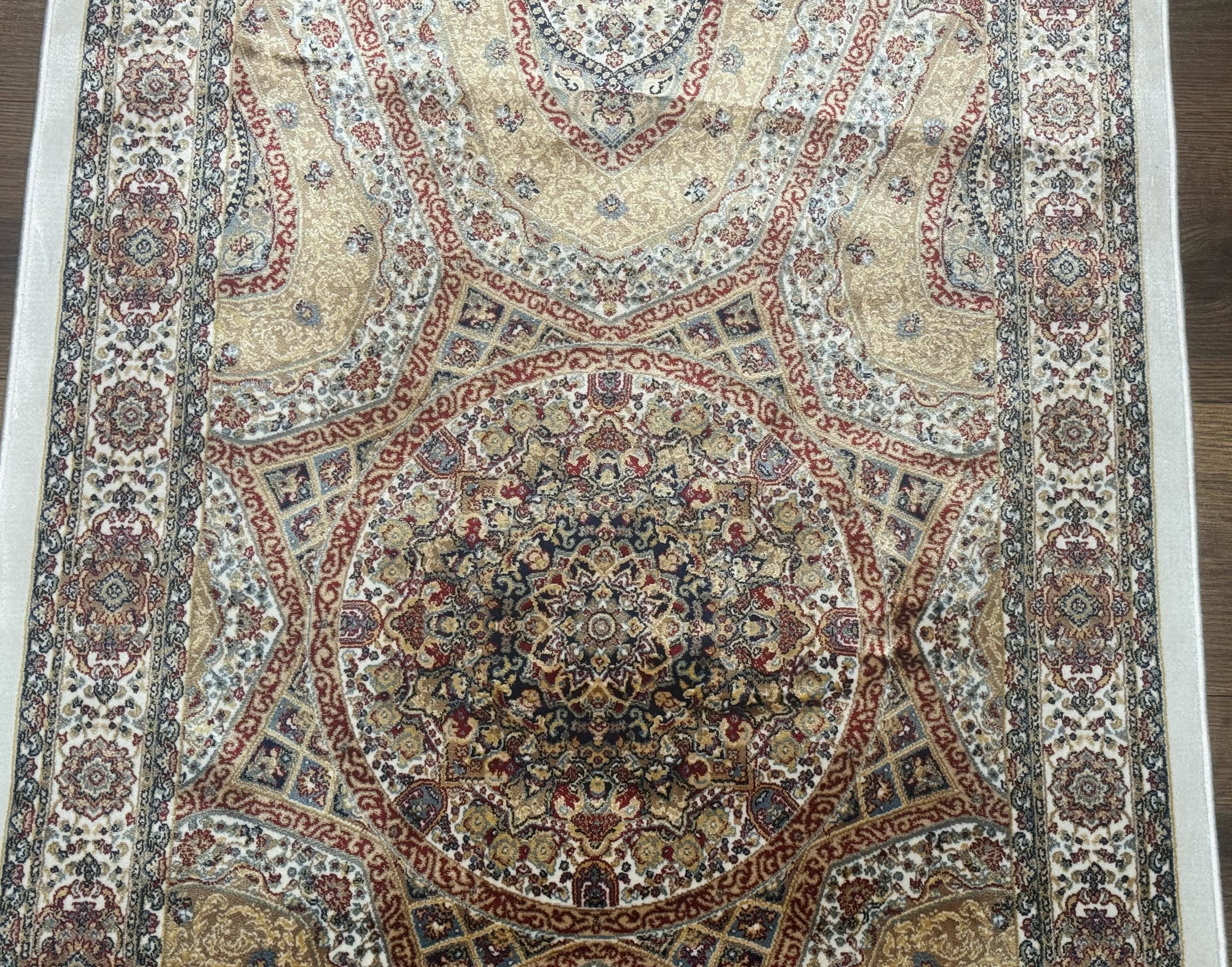 Turkish Silk Runner Rug 2.6 x 13, Dome Design, Hereke Runner, Bamboo Silk, New - Jewel Rugs