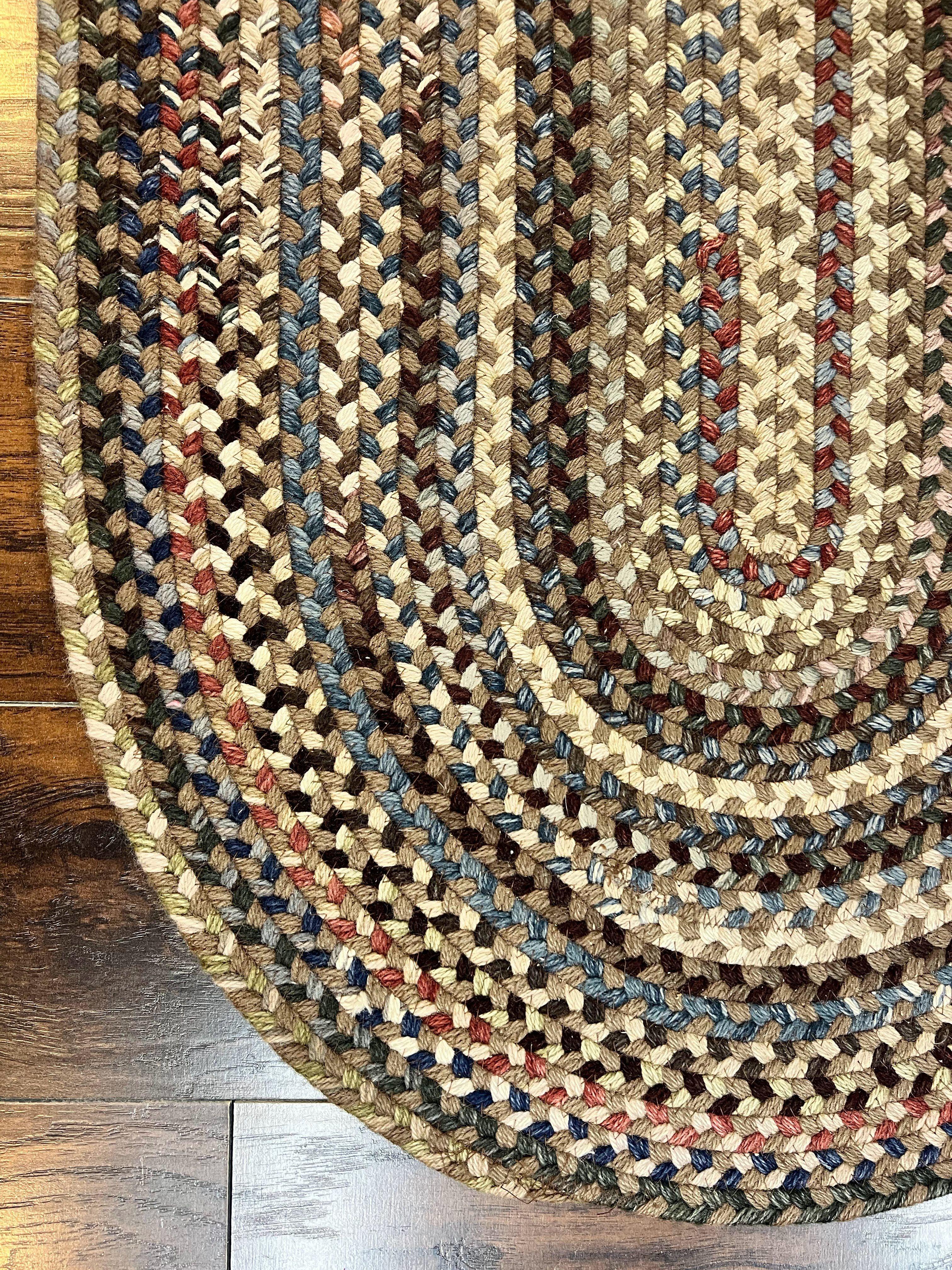 Oval Braided Rug 2x4, Multicolor Oval Rug, Hand Woven, Vintage Wool Handmade Braided Rug, Small American Braided Rug - Jewel Rugs