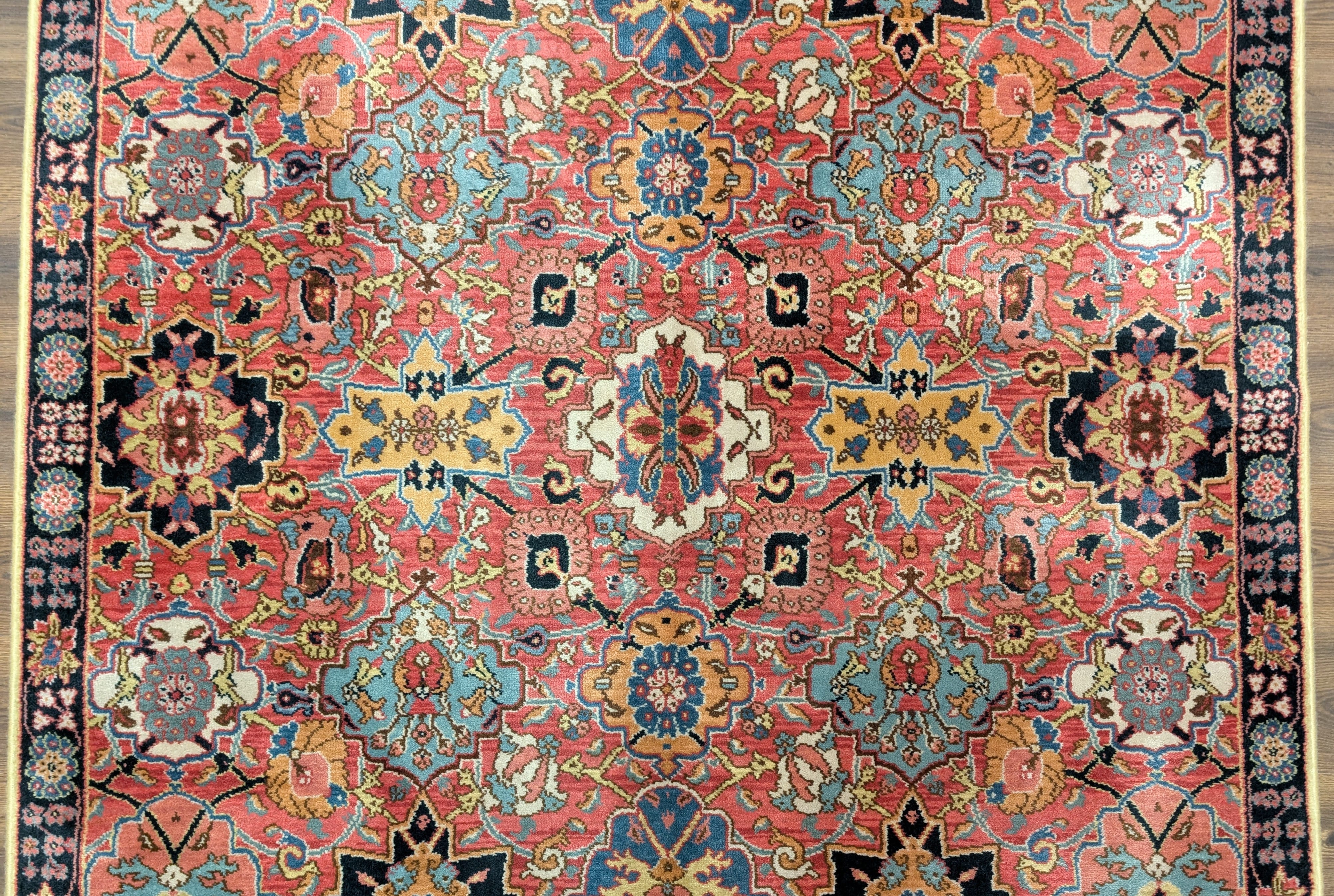 Karastan Rug 5.8 x 9 Williamsburg Kirman Vase #557, Vintage Discontinued Wool Karastan Area Rug - Jewel Rugs