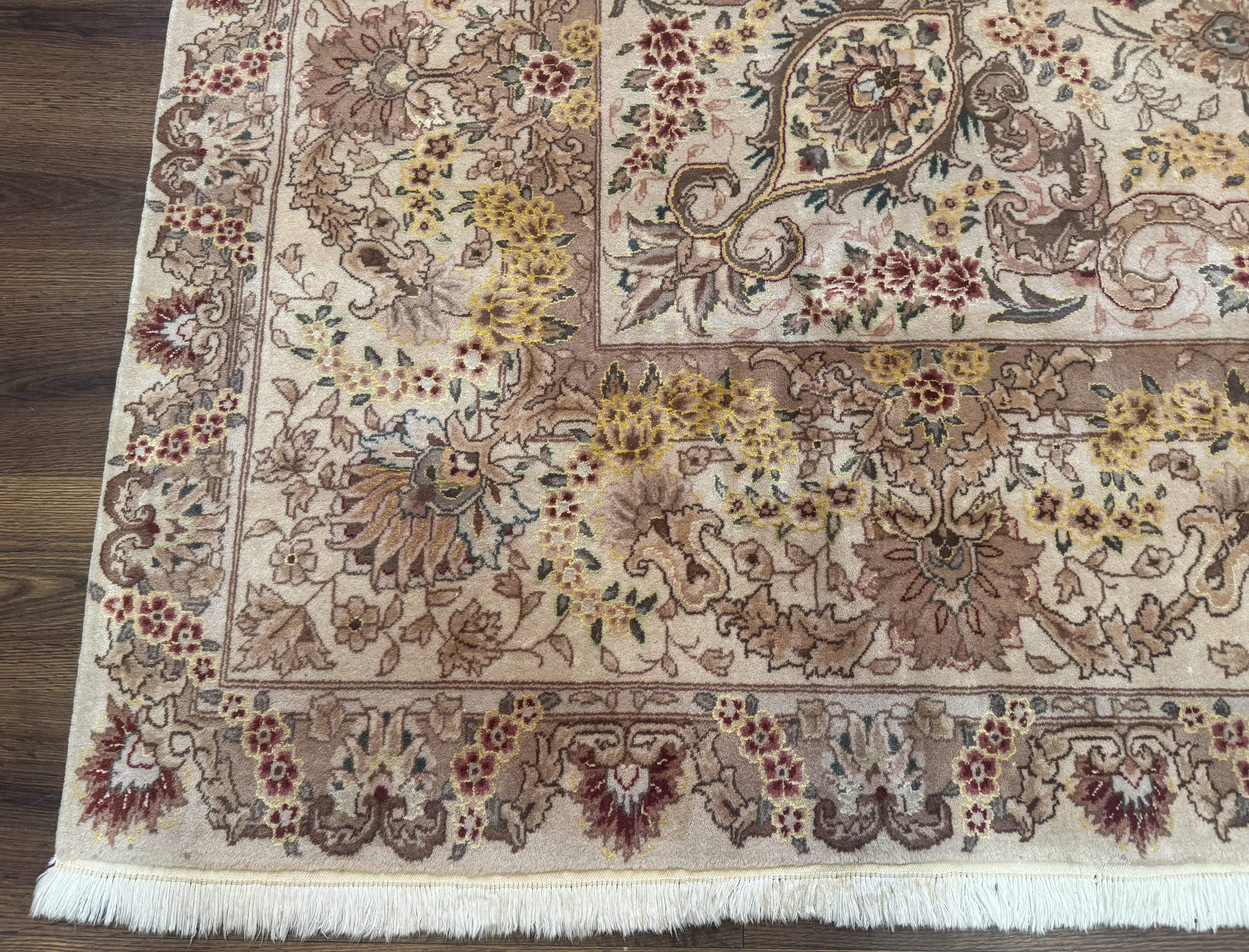 Sino Persian Rug 8x12, Wool & Silk, Traditional Elegant Carpet, Fine 200 KPSI - Jewel Rugs