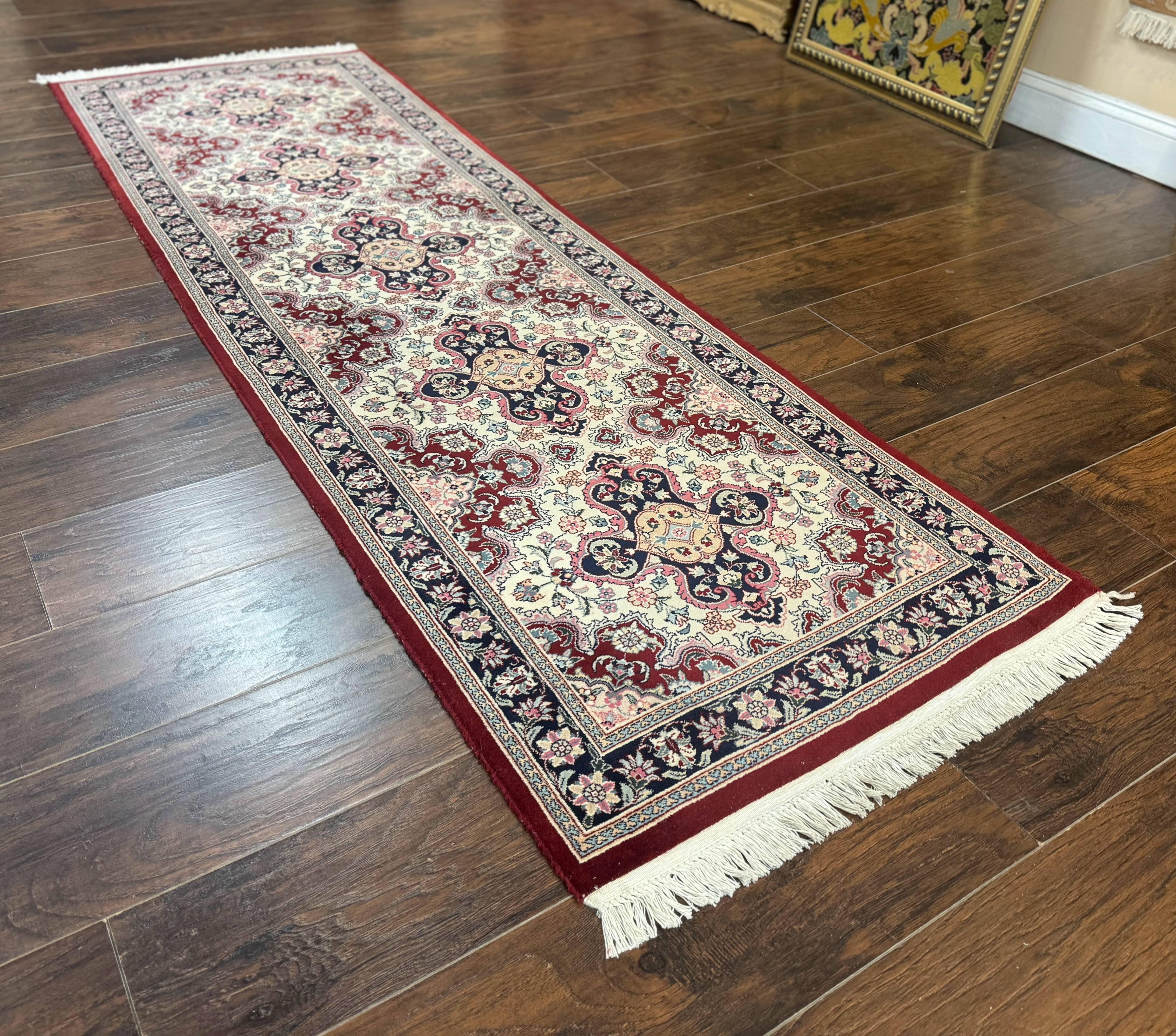 Sino Persian Runner Rug 2.7 x 8, Floral, Handmade, 250 KPSI - Jewel Rugs