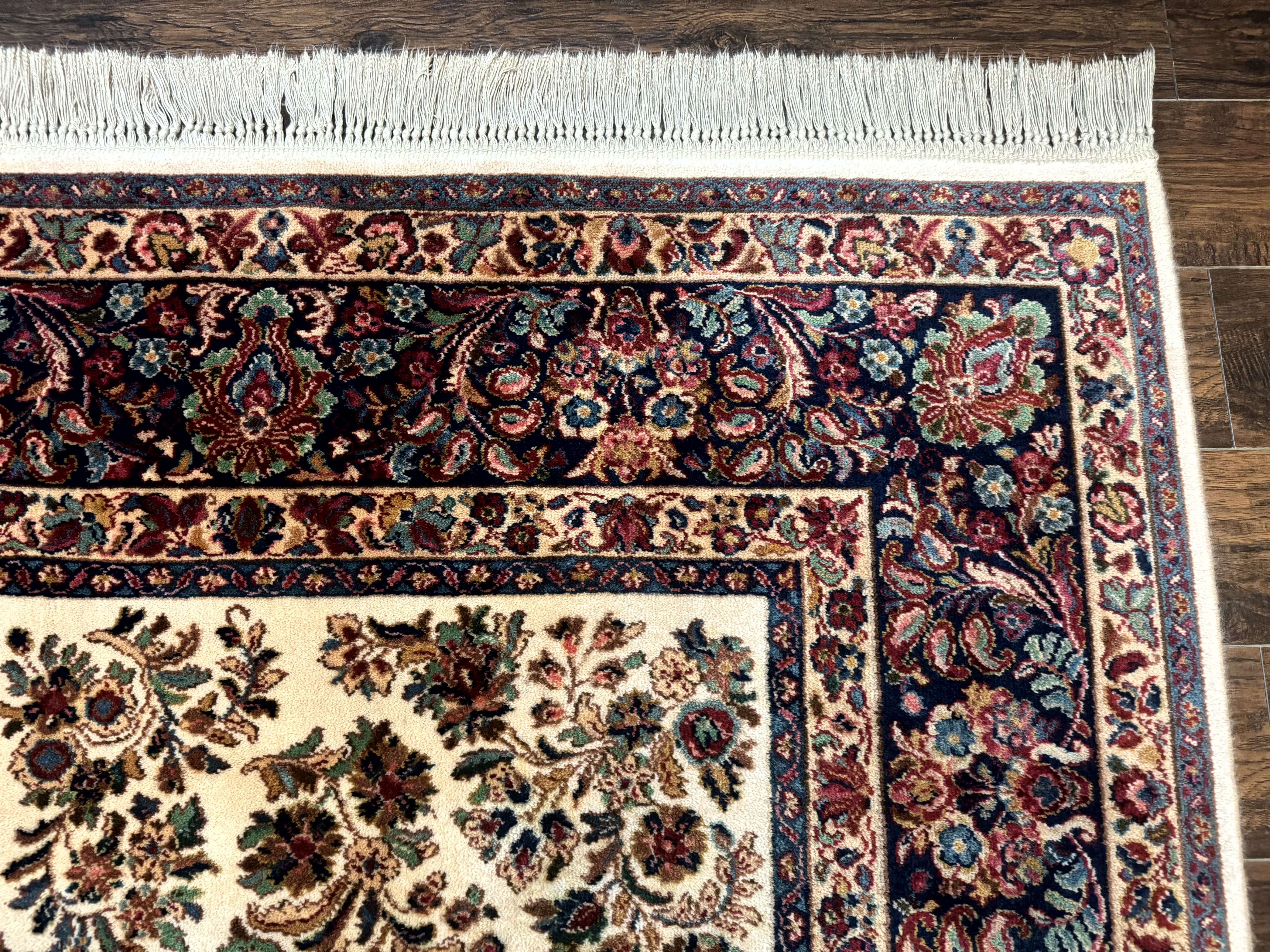 8.8 x 12 Karastan Ivory Sarouk Rug #760, Wool Pile, Vintage, Original 700 Series - Jewel Rugs