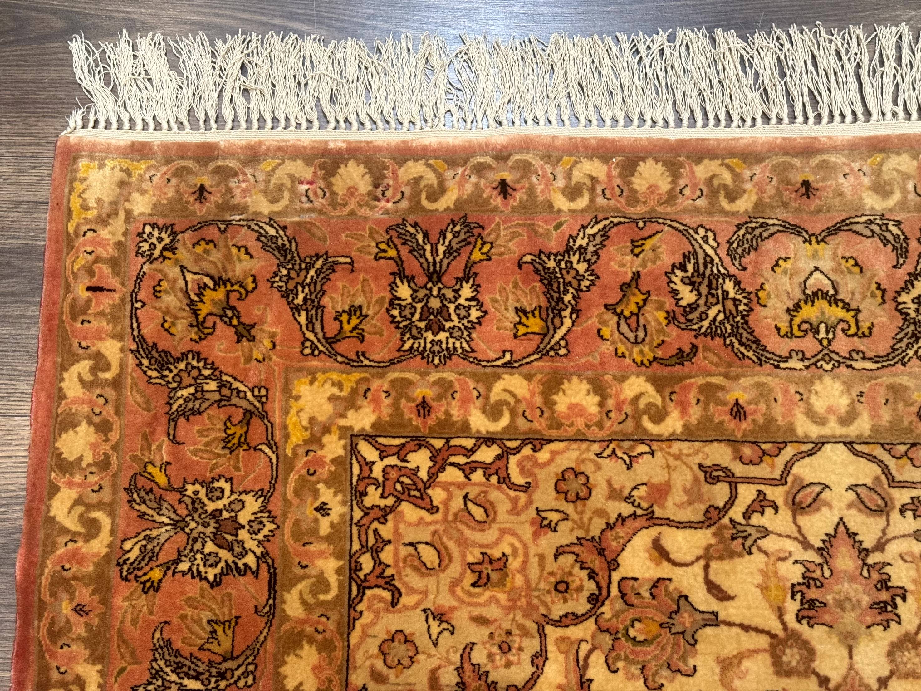 Persian Isfahan Rug 3x5 Fine 550 KPSI Kork Wool on Silk - Jewel Rugs