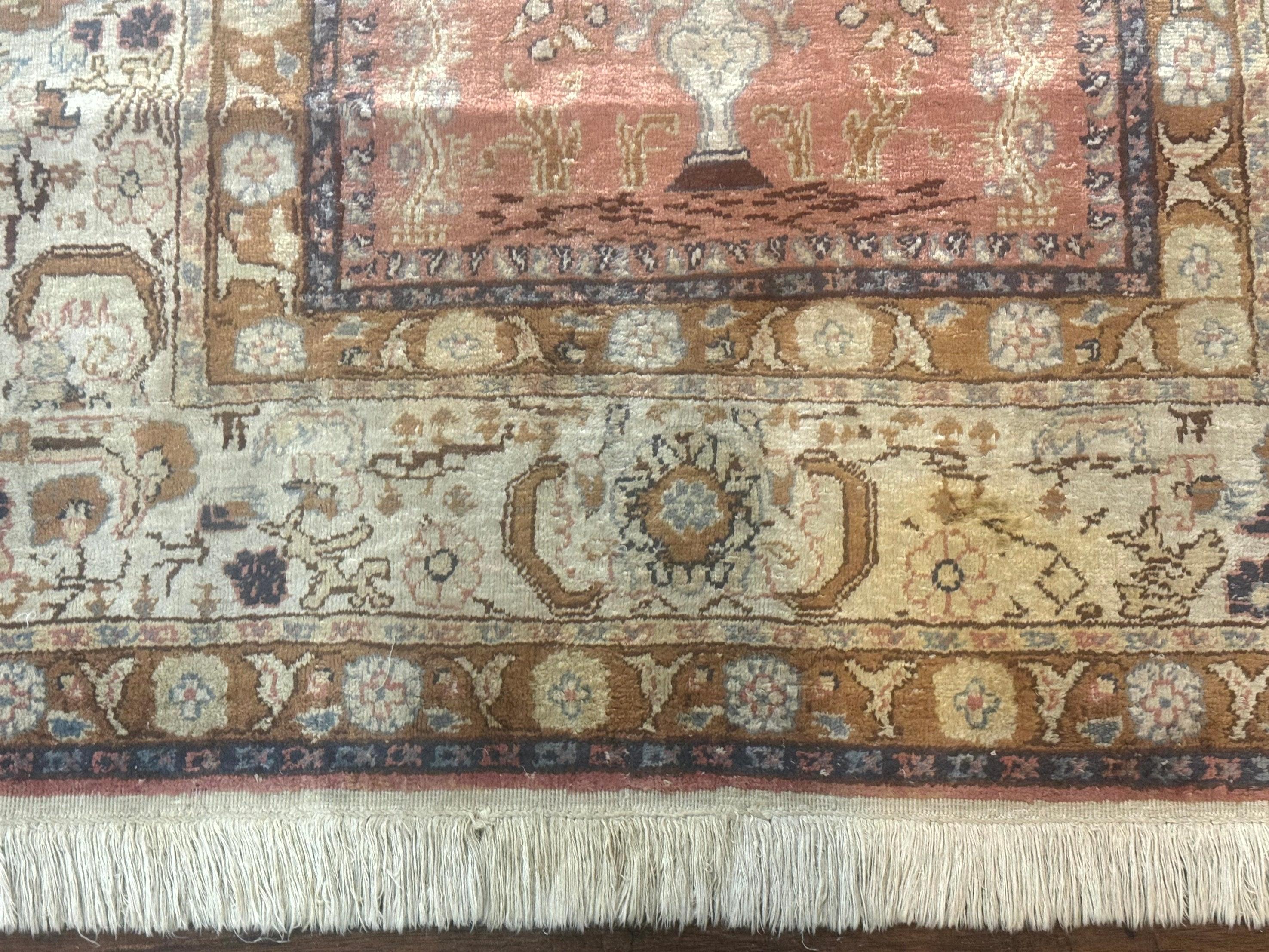 Silk Indian Kayseri Rug 4x6, Haji Jalili Design, Vintage Rug - Jewel Rugs