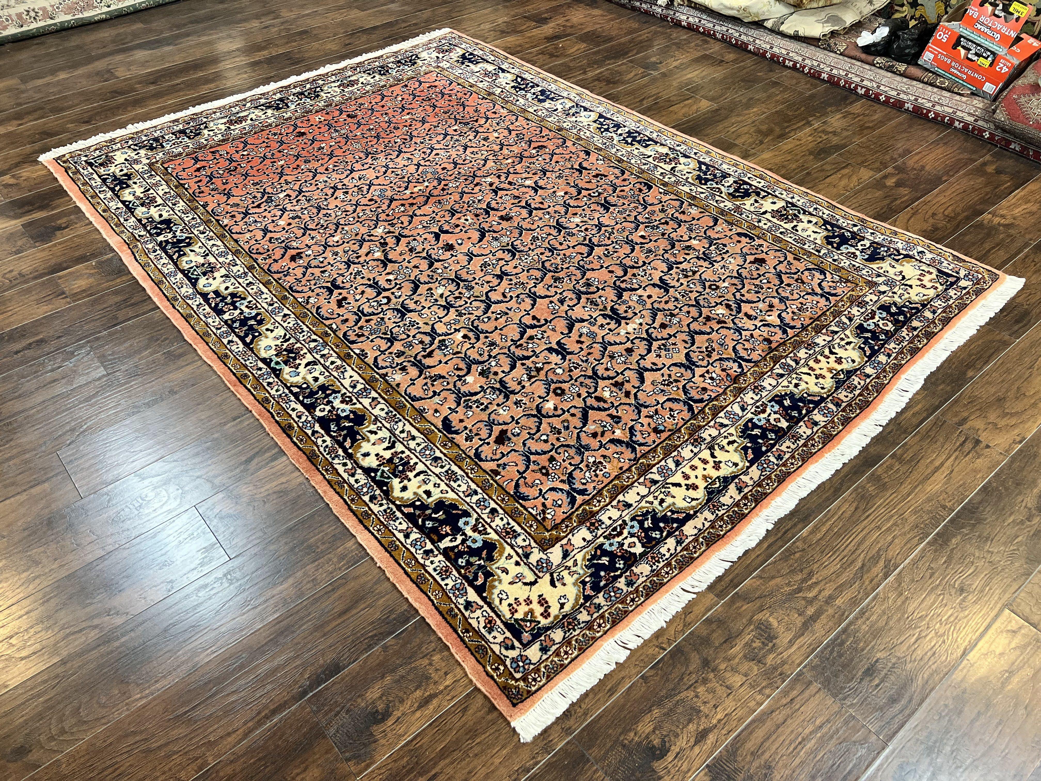 Persian Lilihan Rug 7x9 - Light Red & Cream, Floral Pattern - Jewel Rugs