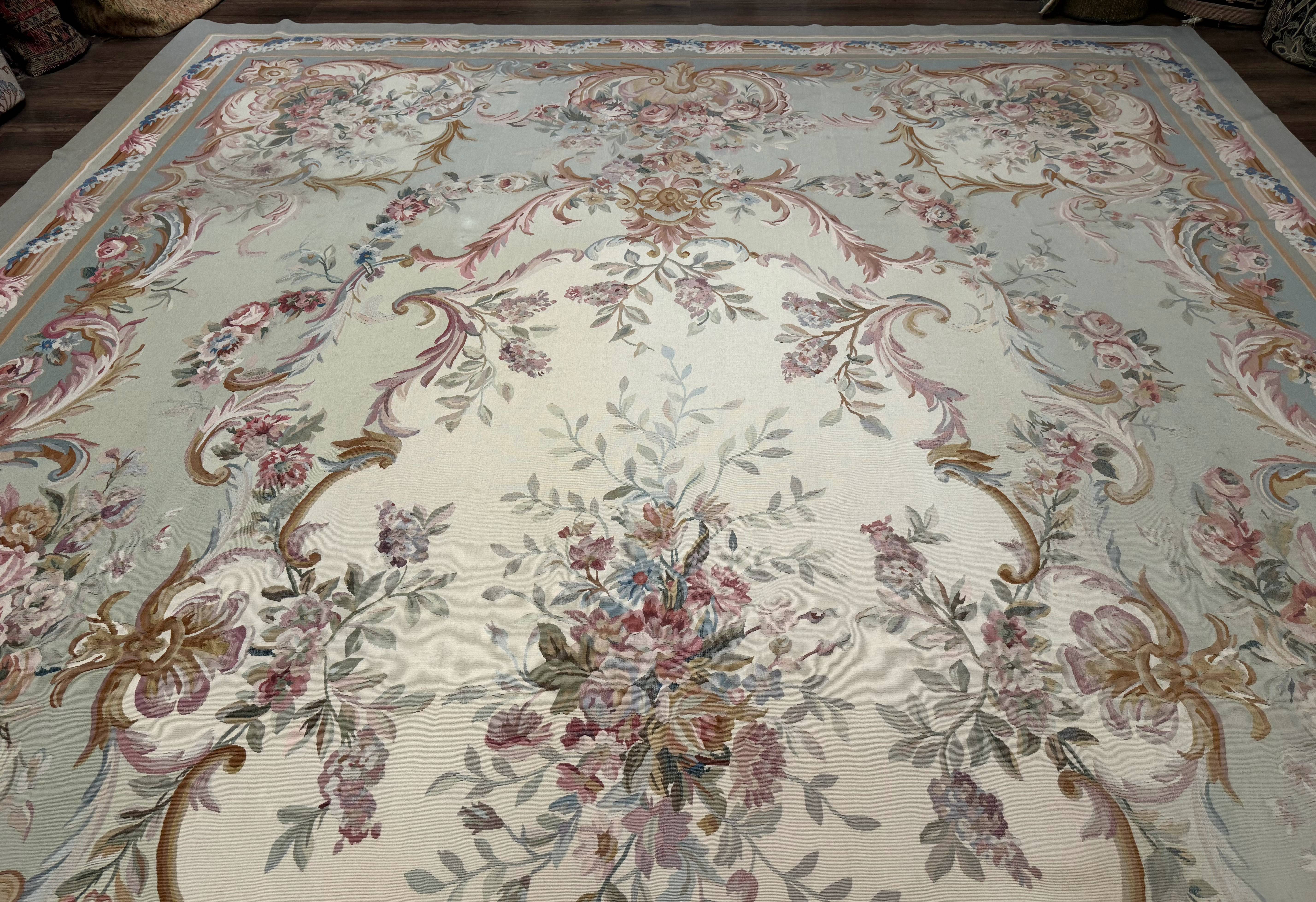 Palace Size Aubusson Rug 11x16, Large Aubusson Carpet - Jewel Rugs
