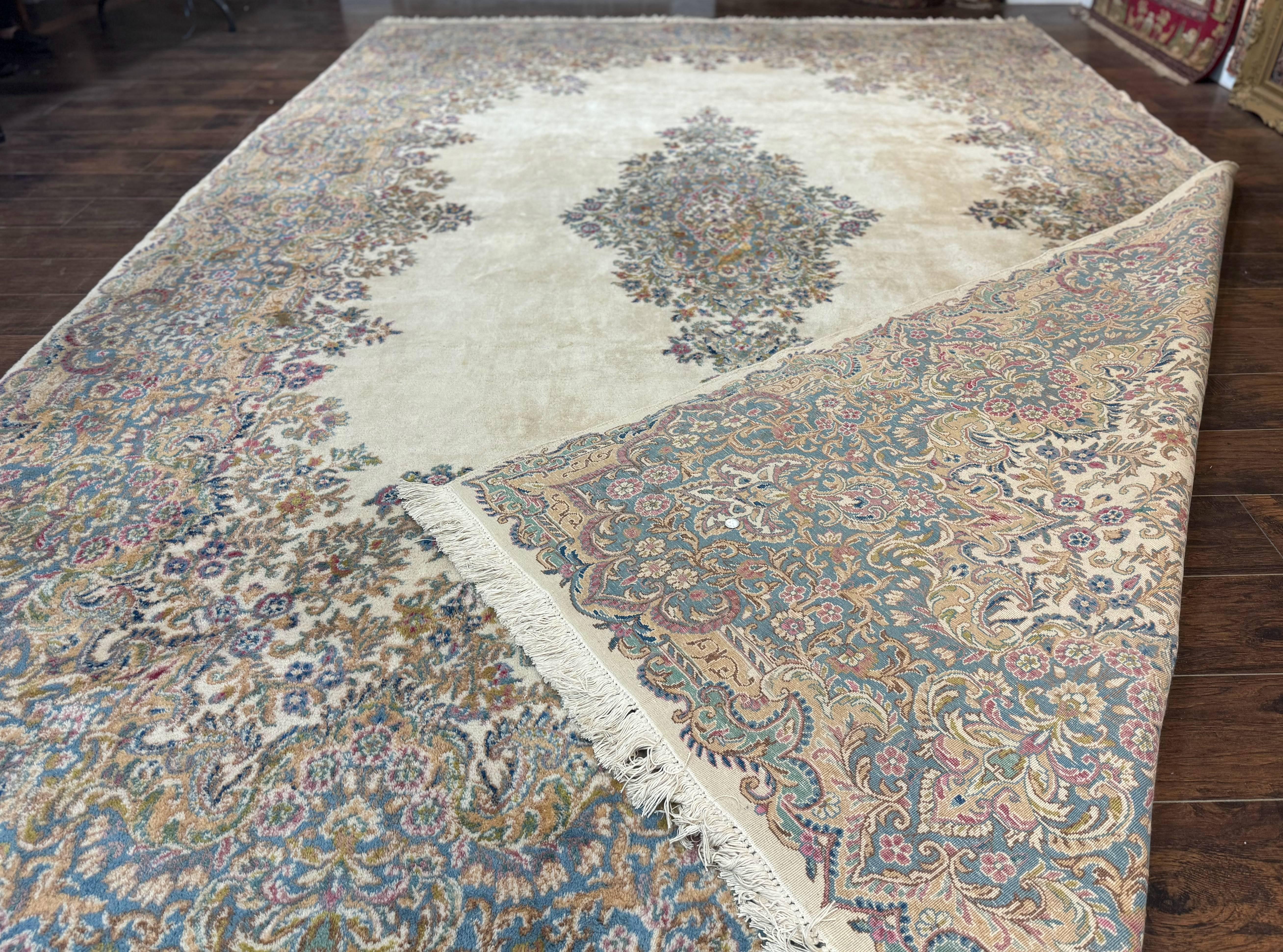 Persian Kerman Rug 10x15, Pastel Colors - Jewel Rugs