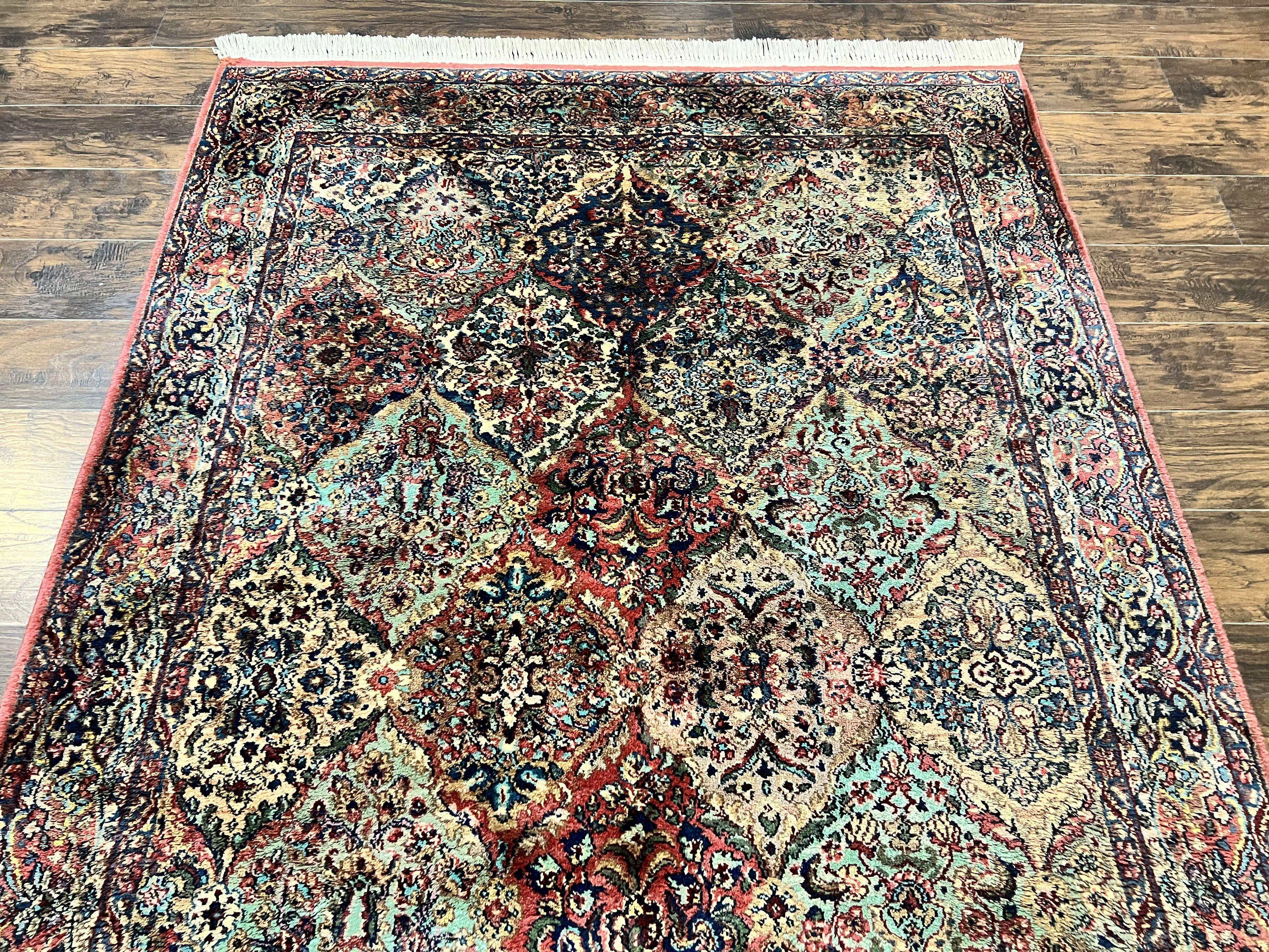 Karastan Rug 5.9 x 9, Multicolor Panel Kirman Rug #717, Wool Original Karastan Collection 700 Series, Vintage Karastan Area Rug - Jewel Rugs
