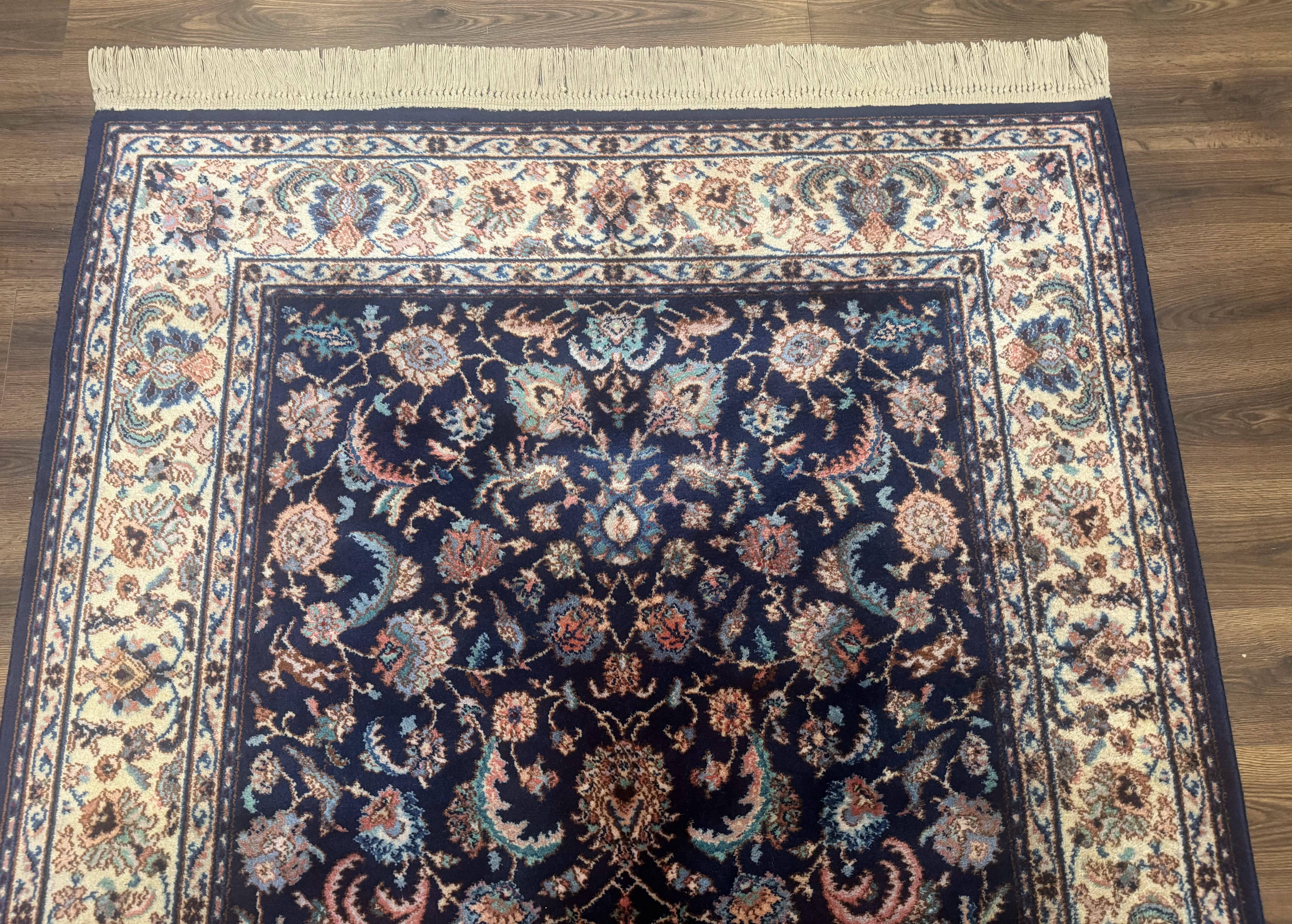 Karastan Rug #747, Indigo Tabriz 5.9 x 9, Wool Carpet Original 700