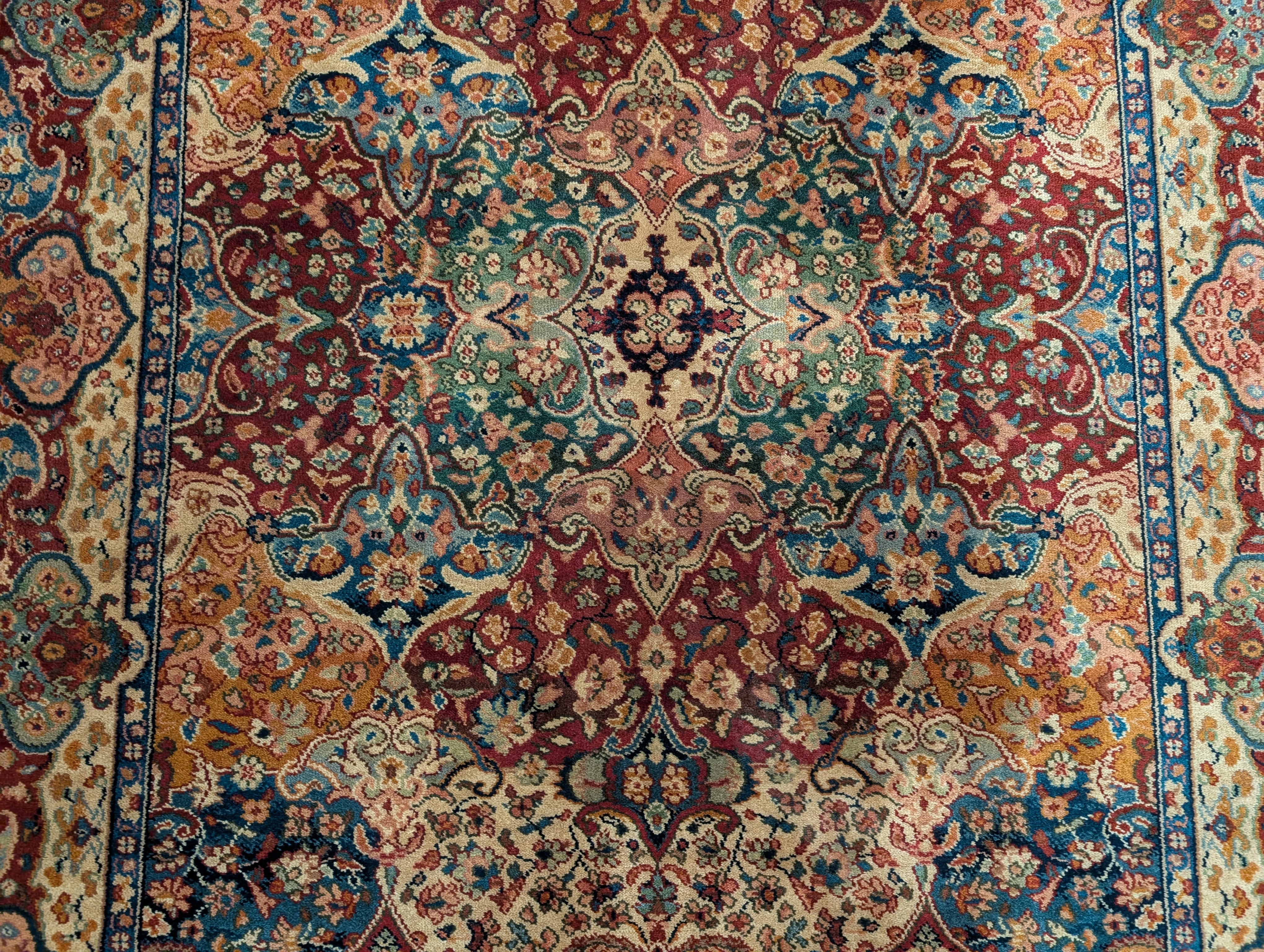 Karastan Rug 5.9 x 9, Samovar Teawash Kirman Panel #900-902, Wool Pile Vintage, Rare - Jewel Rugs