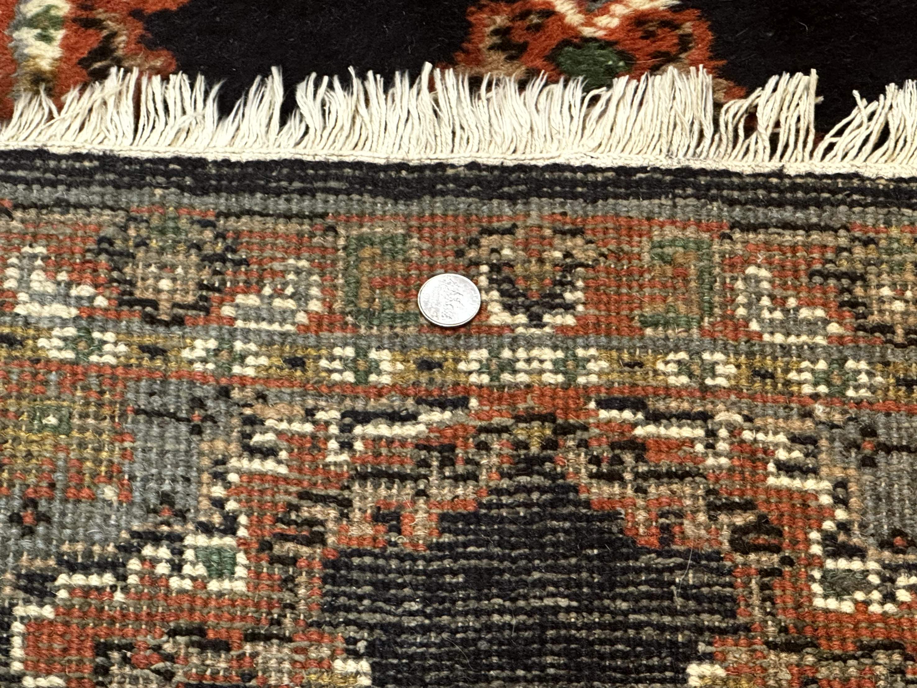 Small Indo Persian Rug 2x3, Navy Blue & Terracotta, Wool, Handmade - Jewel Rugs