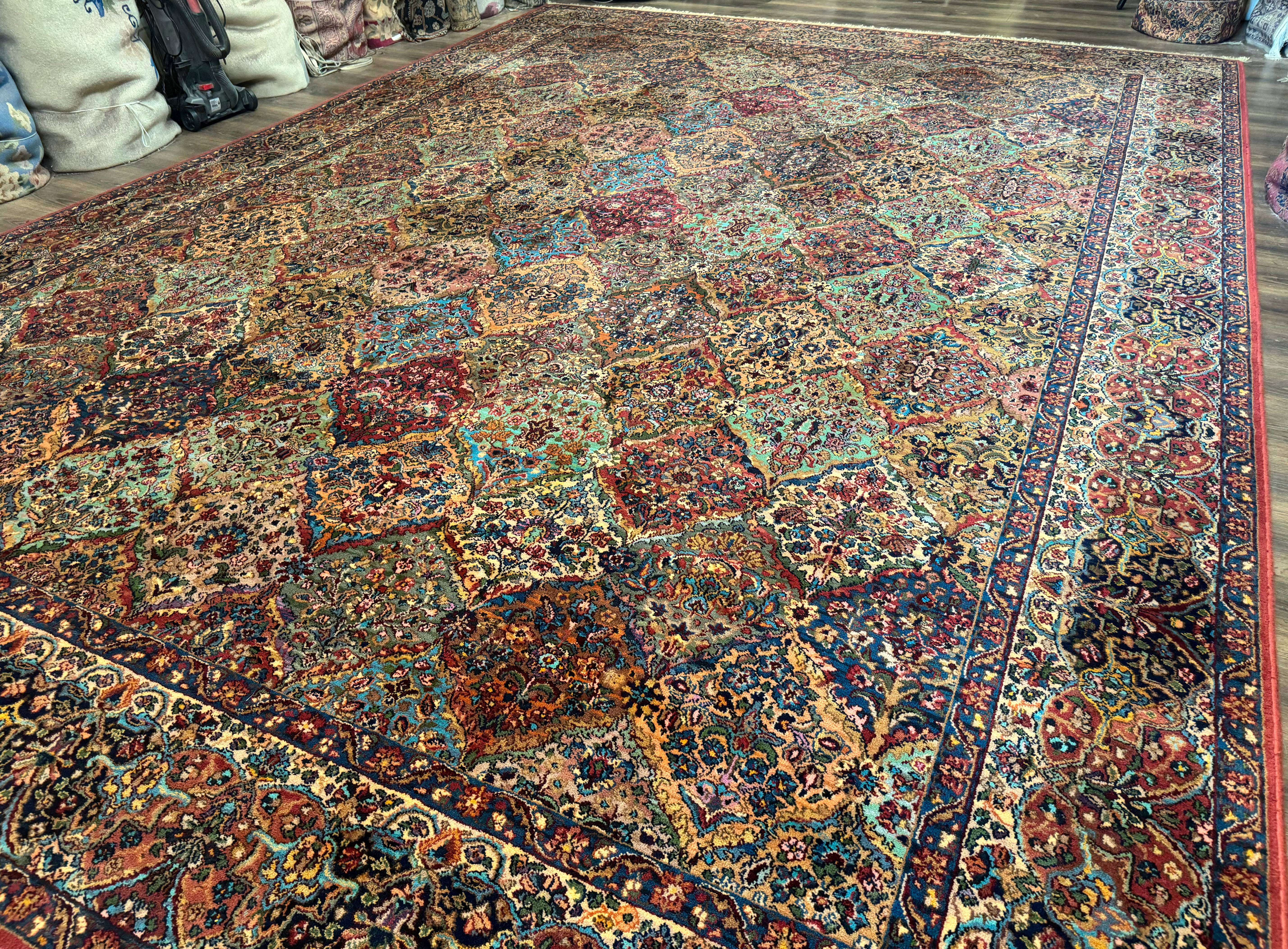 11x16 Karastan Rug Multicolor Panel Kirman #717, Wool Vintage Original Collection 700 Series - Jewel Rugs