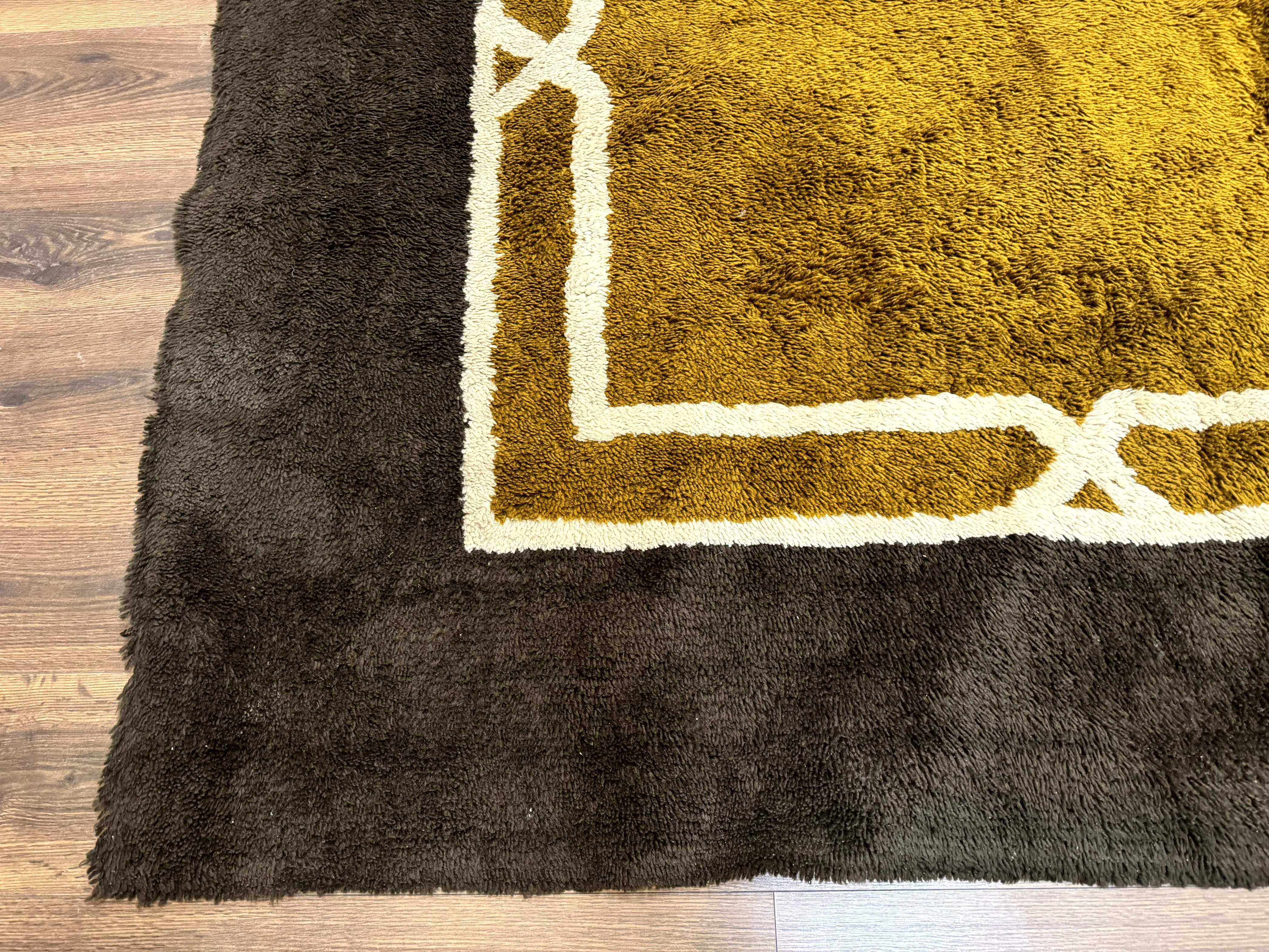 Mid Century Shag Rug 8x11, Large Vintage Shag Rug, Open Field, European Shag Rug - Jewel Rugs